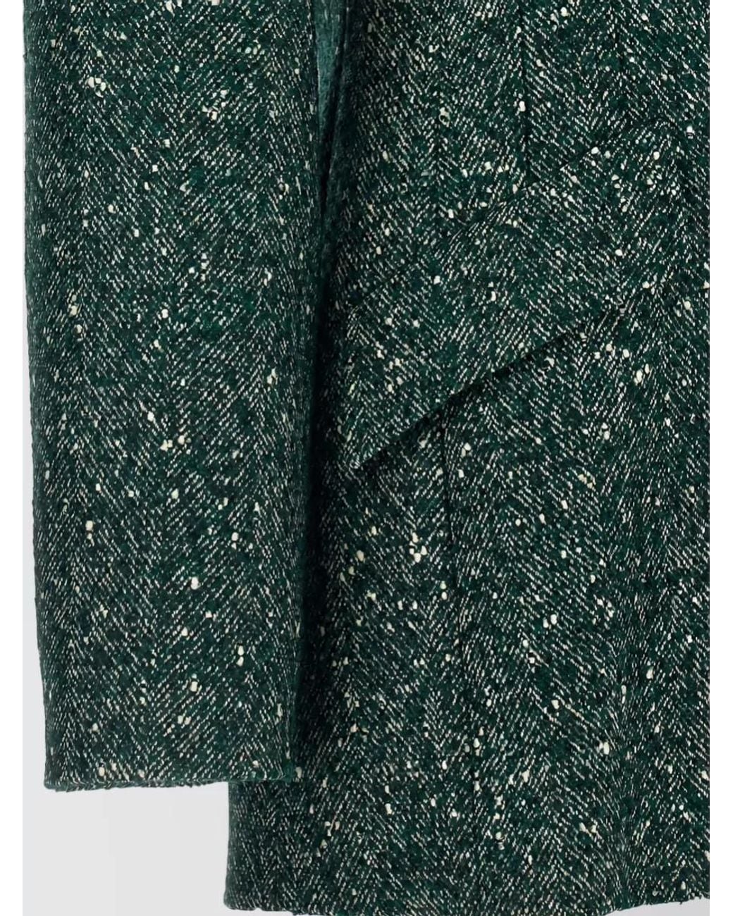 Max Mara Green Virgin Wool Double-Breasted Blazer