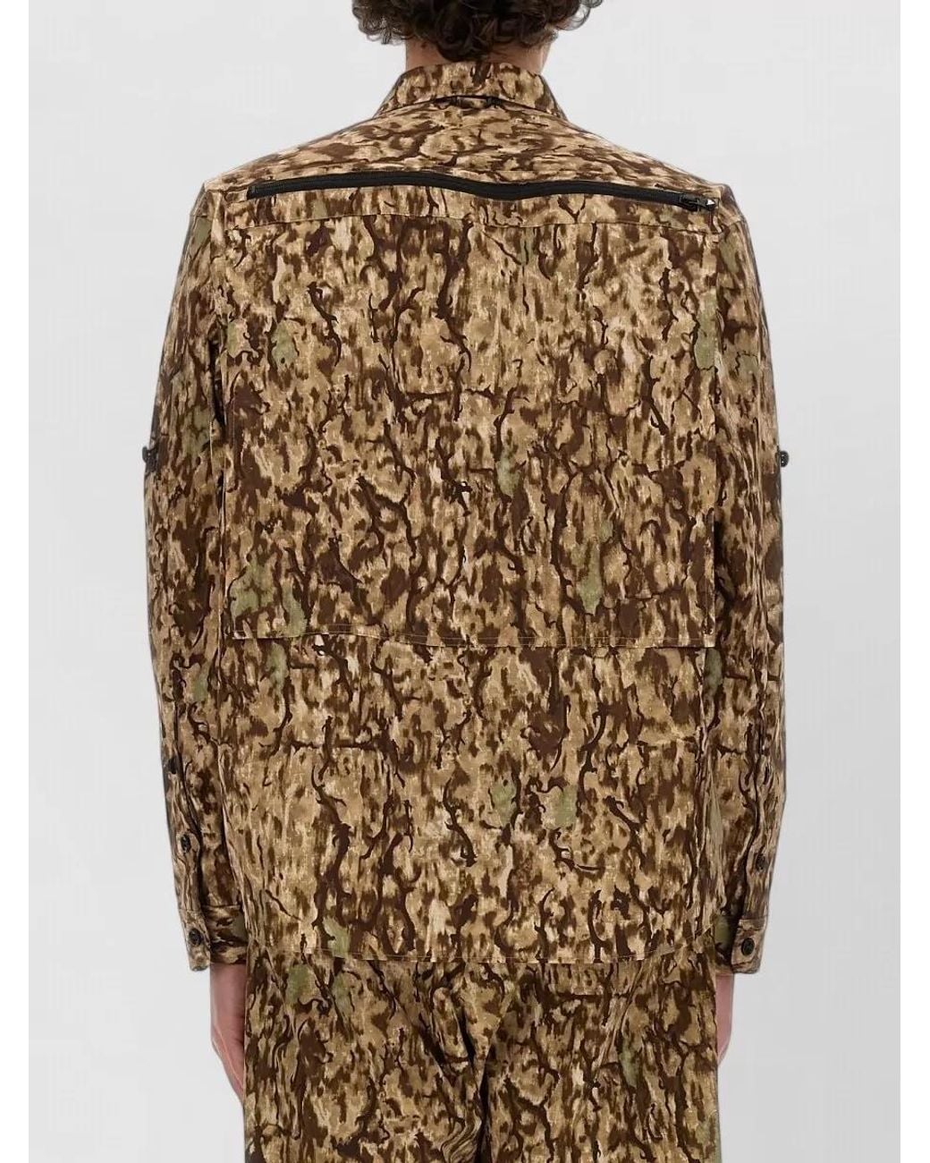 South2 West8 Multicolor Camouflage-Print Oversized Military Jacket for men