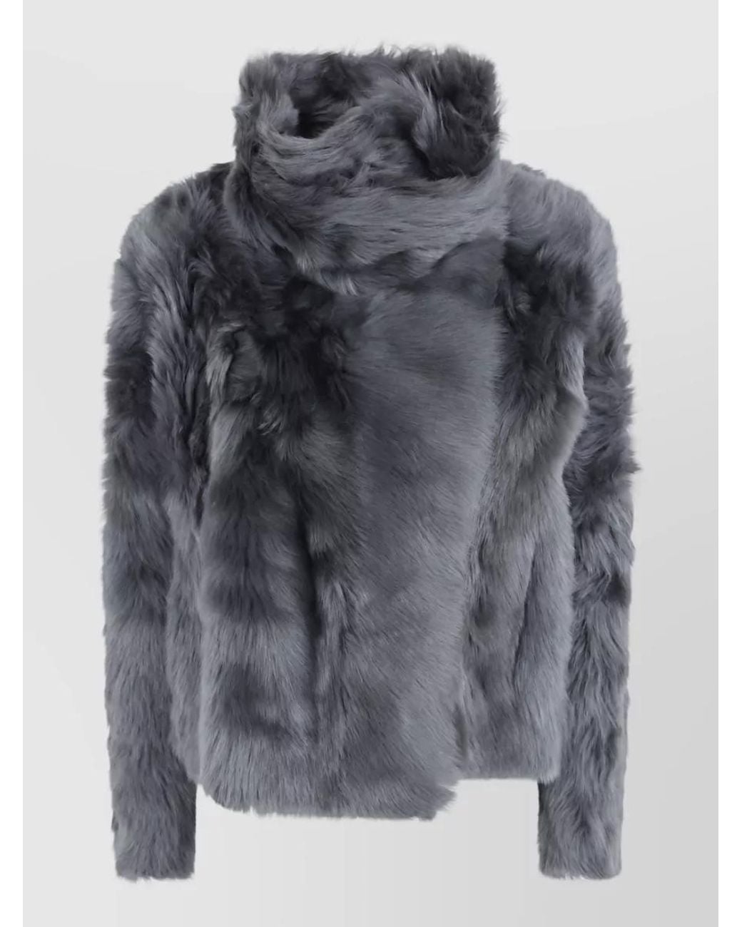 Yves Salomon Gray Leather Jacket