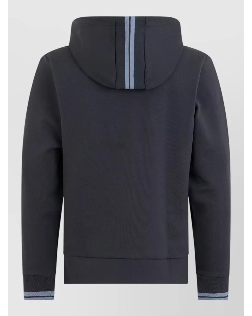 Boss Blue Cotton Hooded Zip Sweatshirt for men