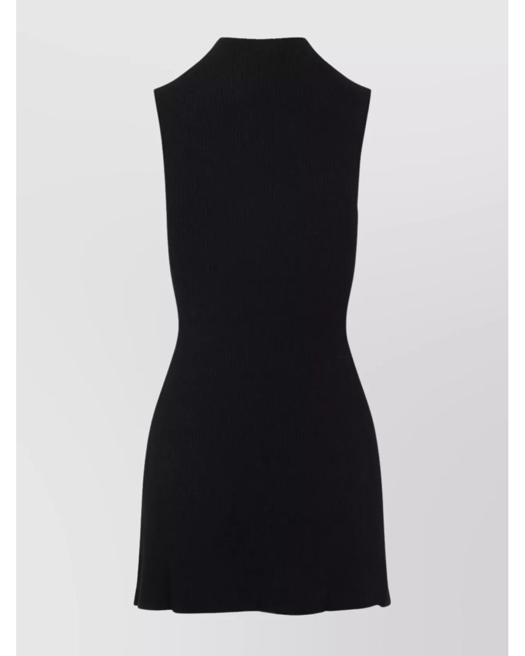 DIESEL Black Wool Ribbed Sleeveless Cutout Mini Dress