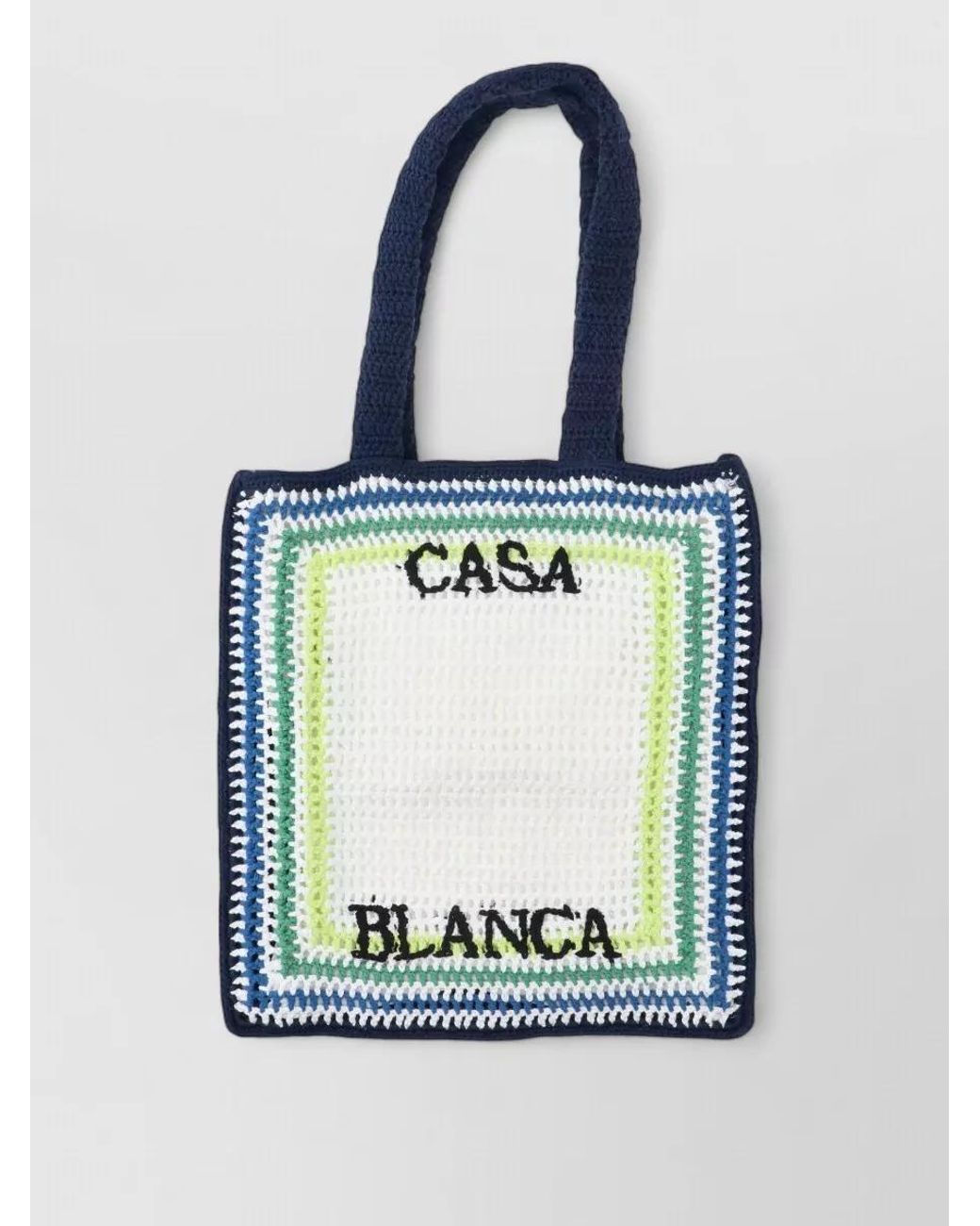 Casablanca Blue Striped Cotton Shoulder Bag for men