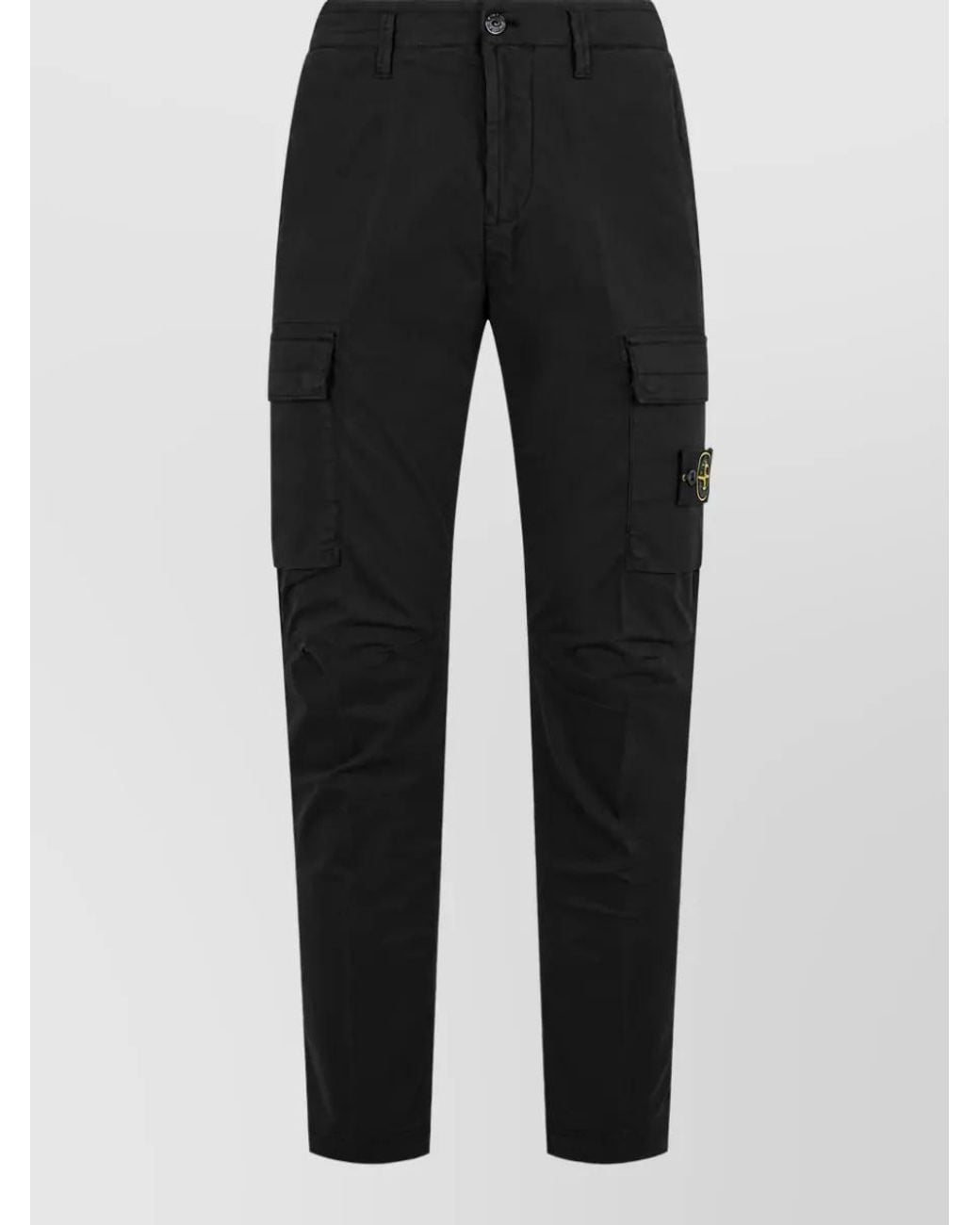 Stone Island Black Cotton Pants for men