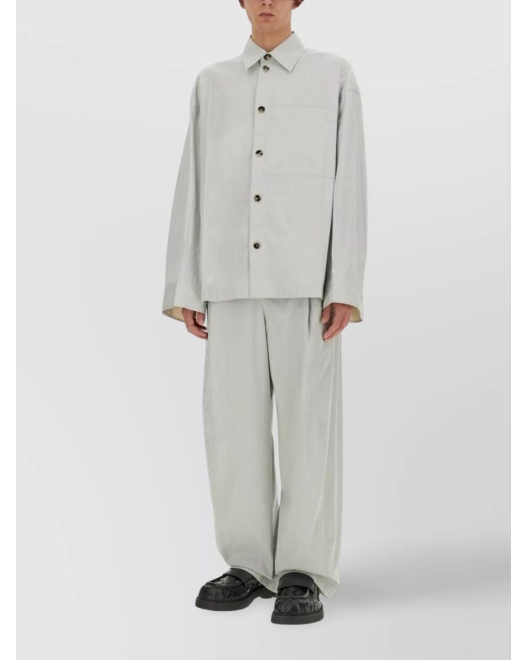 Bottega Veneta Gray Silk Shirt for men