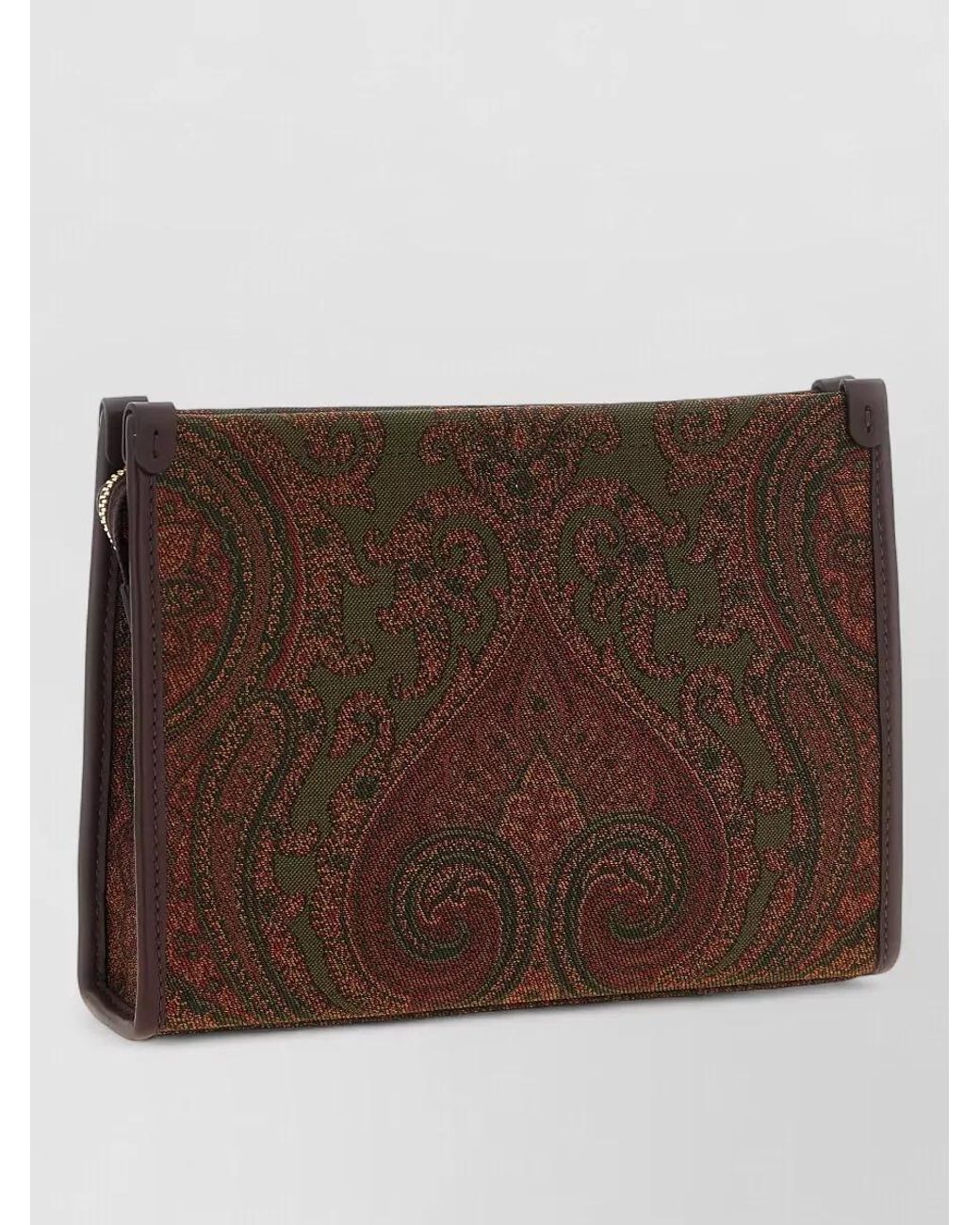 Etro Brown Medium Jacquard Clutch Bag
