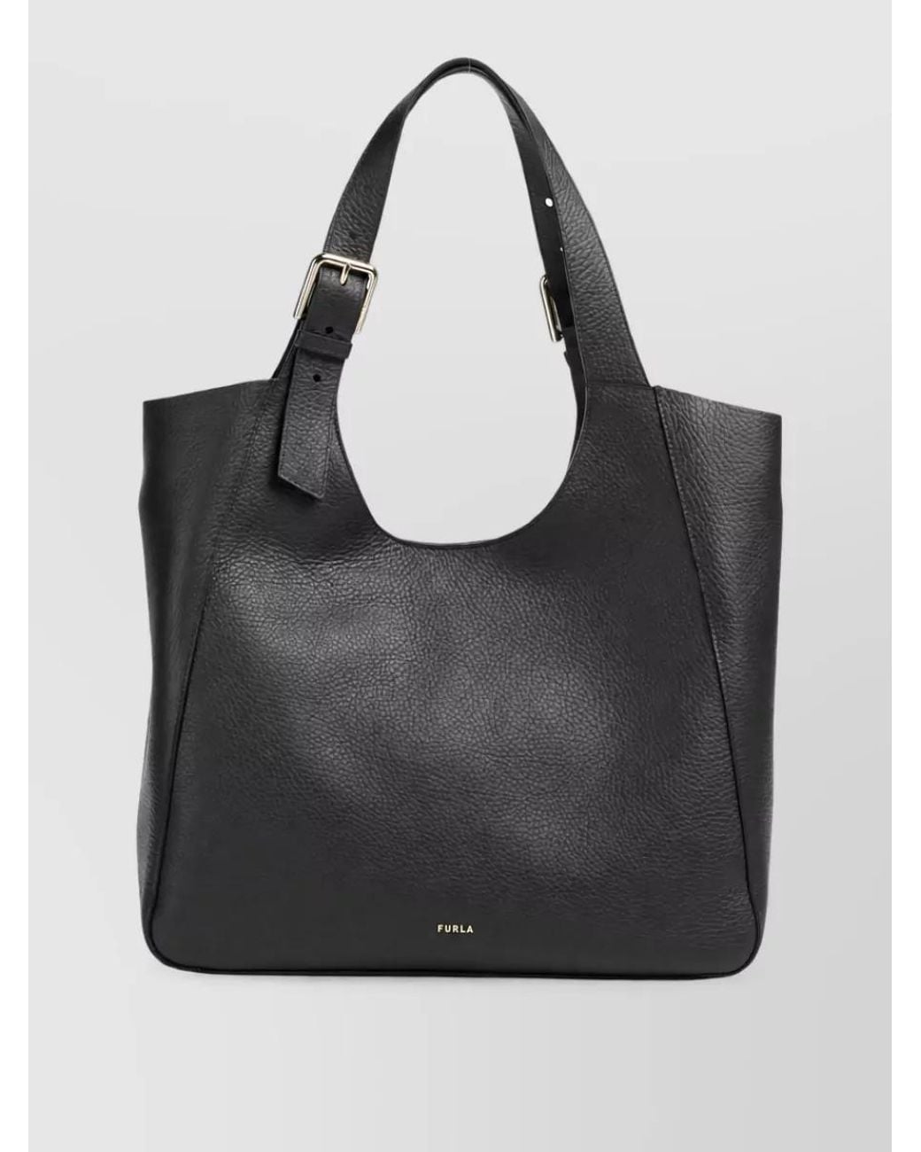 Furla Black Large Leather Shoulder Bag