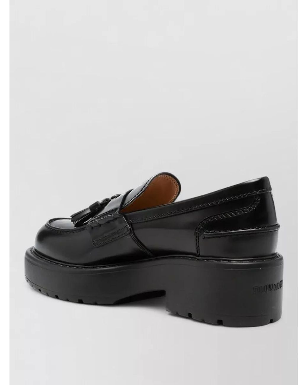 Miu Miu Black Leather Loafers