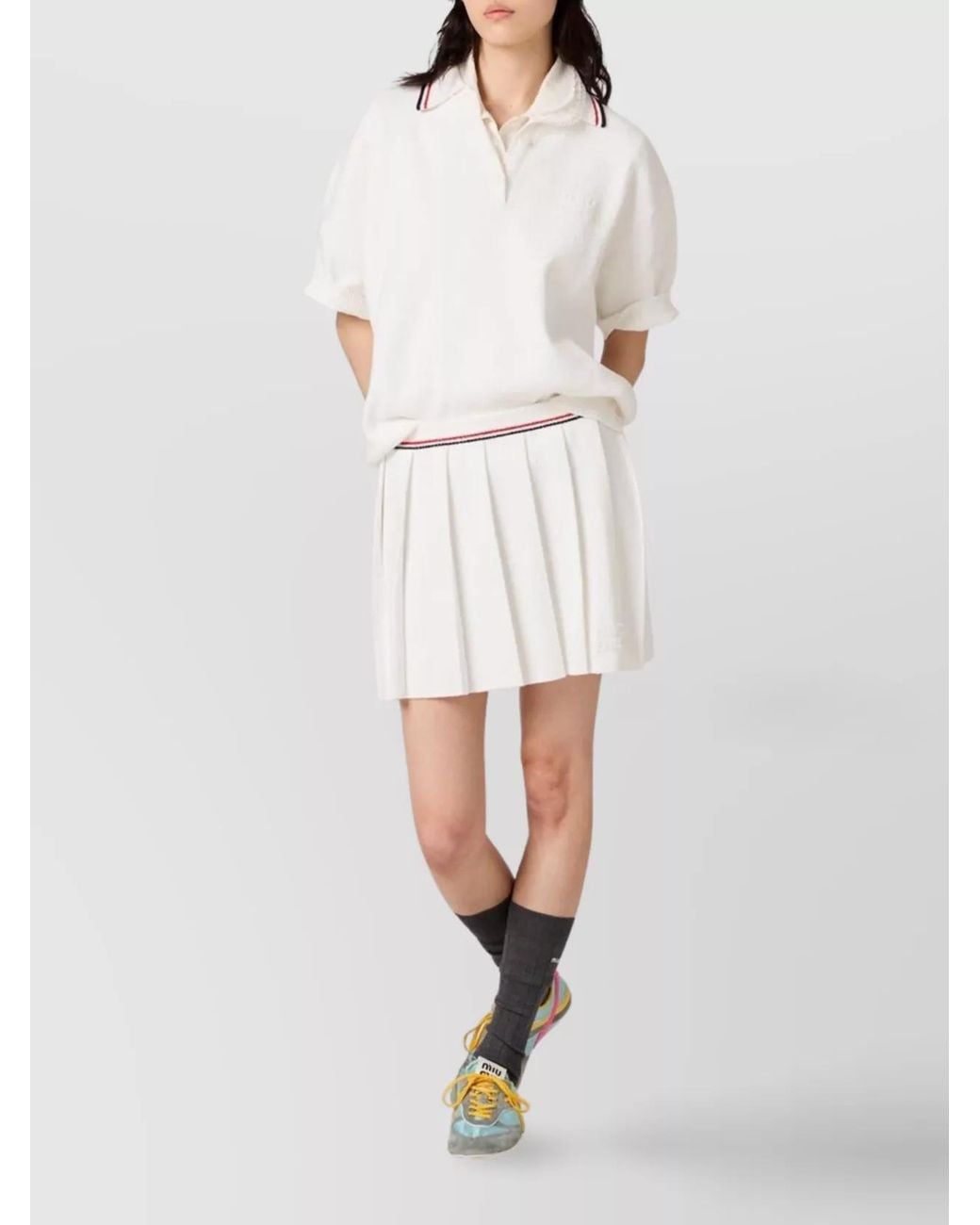 Miu Miu Natural Stretch Terry Polo Shirt