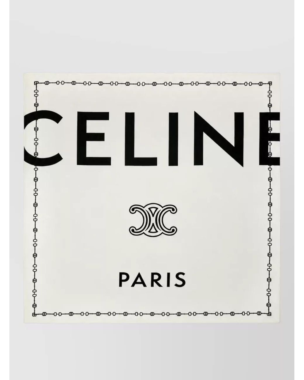 Céline White Silk Square Scarf