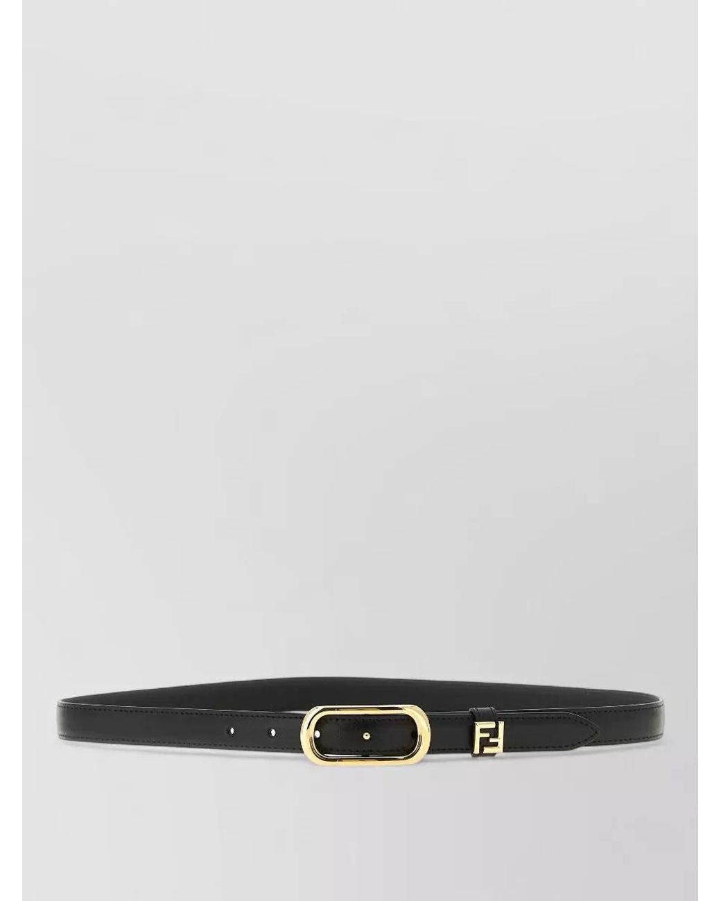 Fendi Gray Leather Thin Belt