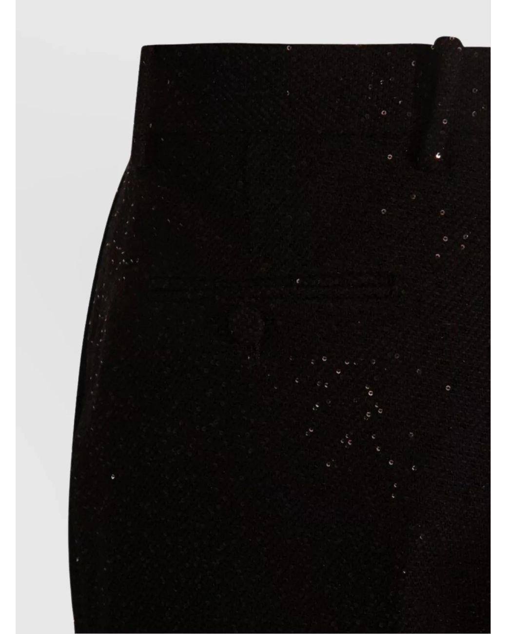 Tom Ford Black Sequin High-Rise Straight-Leg Trousers