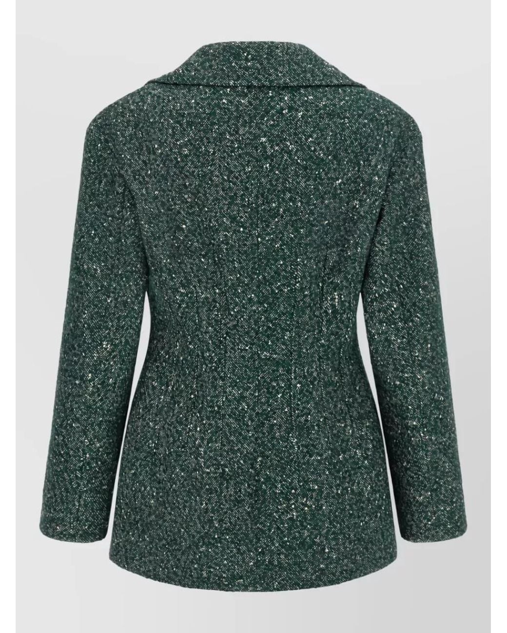 Max Mara Green Virgin Wool Double-Breasted Blazer