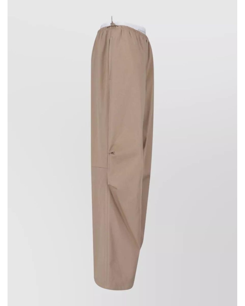 Alexander Wang Natural Cotton Mid-Rise Wide-Leg Drawstring Pants