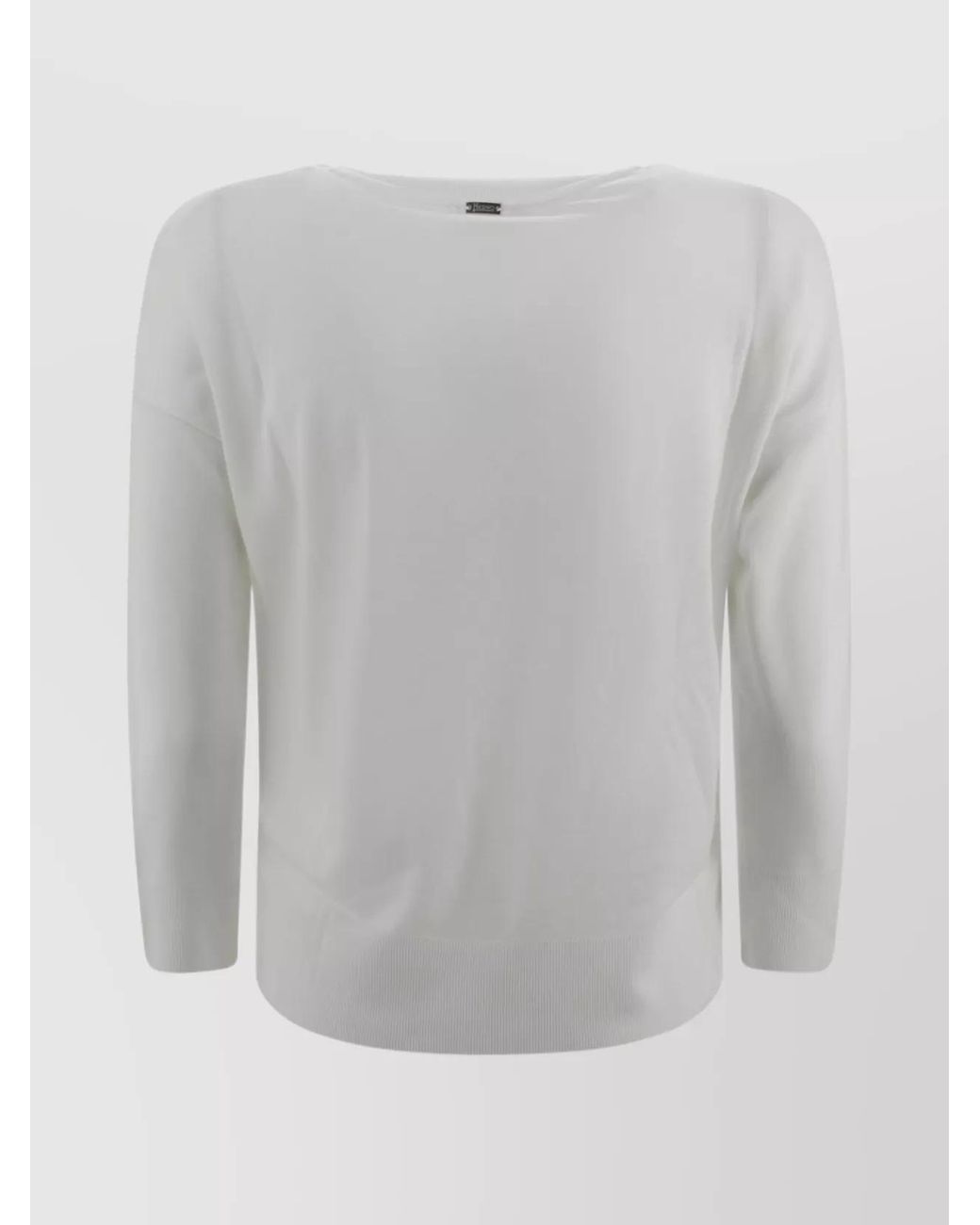 Herno Gray Ribbed V-Neck Relaxed-Fit Jumper