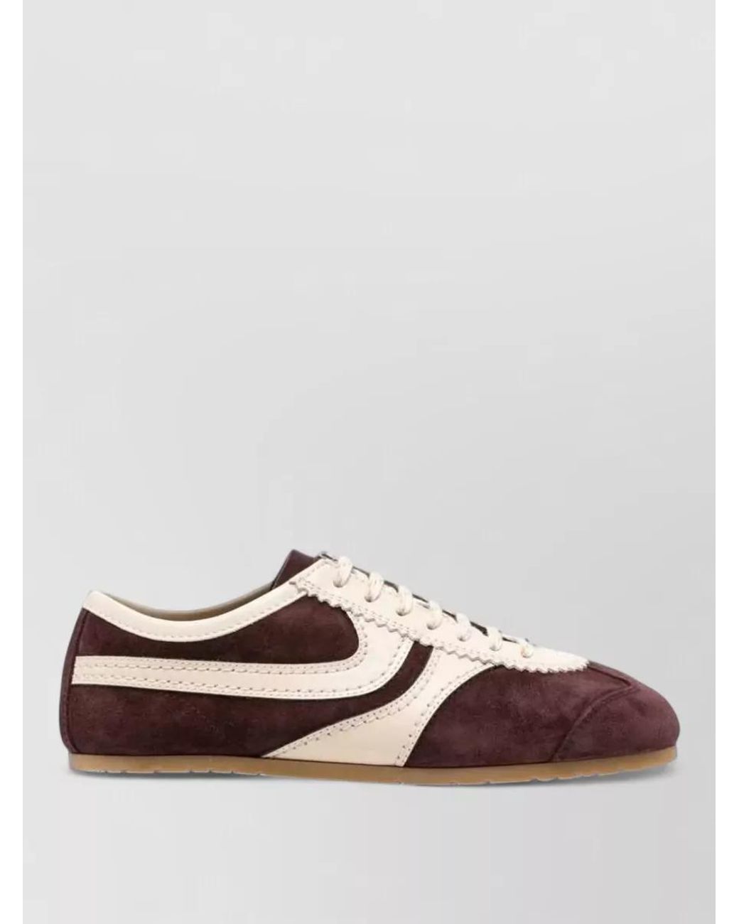 Dries Van Noten Brown Leather Paneled Low-Top Sneakers