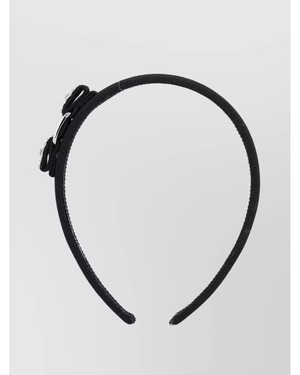 Ferragamo Black Crystal-Embellished Bow Headband