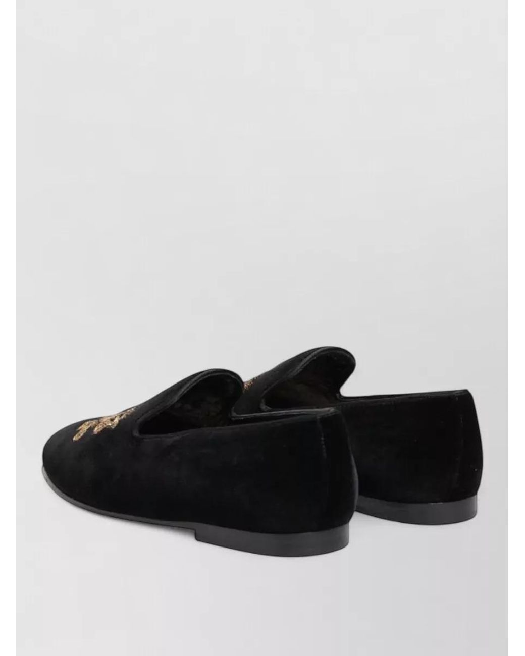 Dolce & Gabbana Black Velvet Slippers for men
