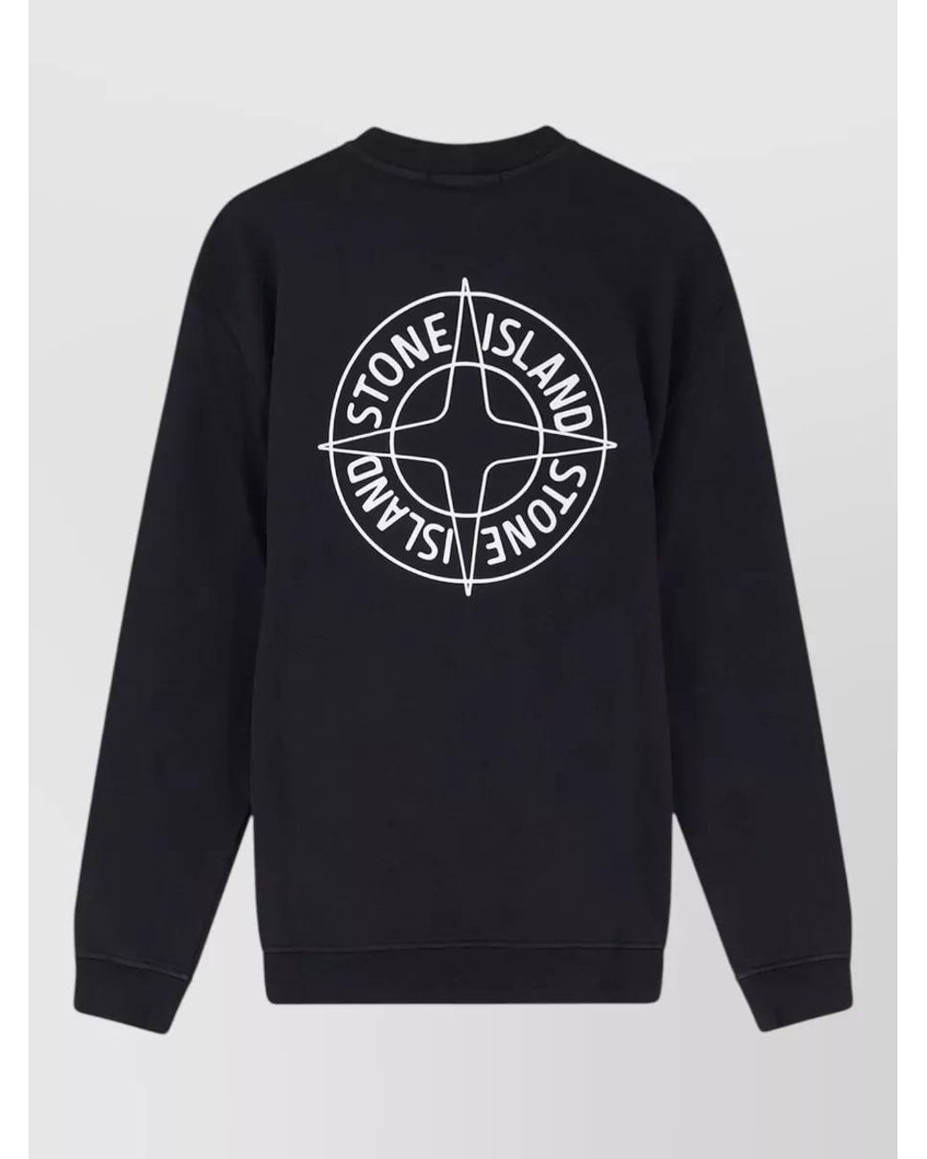 Stone Island Blue Cotton Oversized Logo-Print Sweatshirt for men