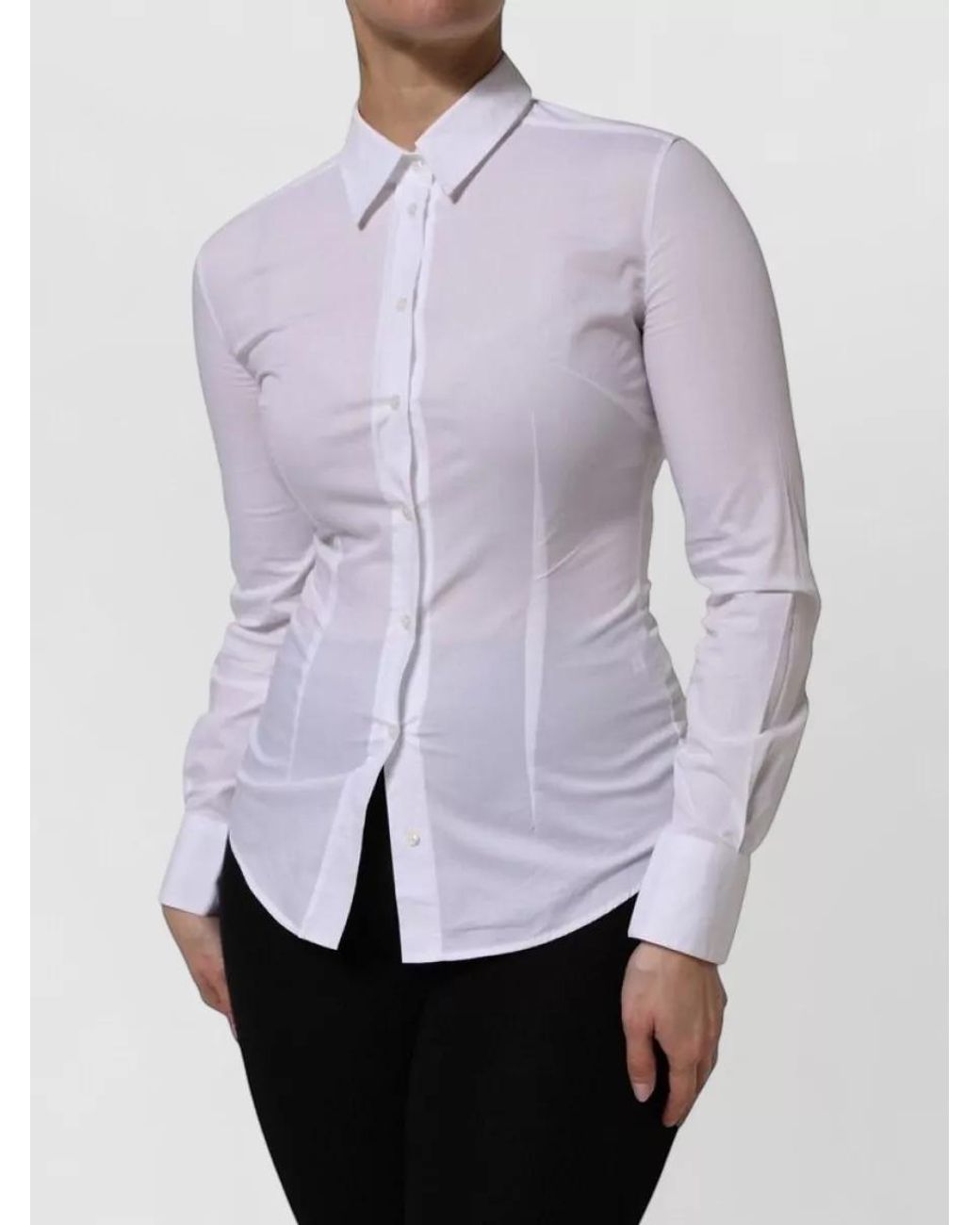 Dolce & Gabbana Purple Cotton Collared Long-Sleeve Shirt for men