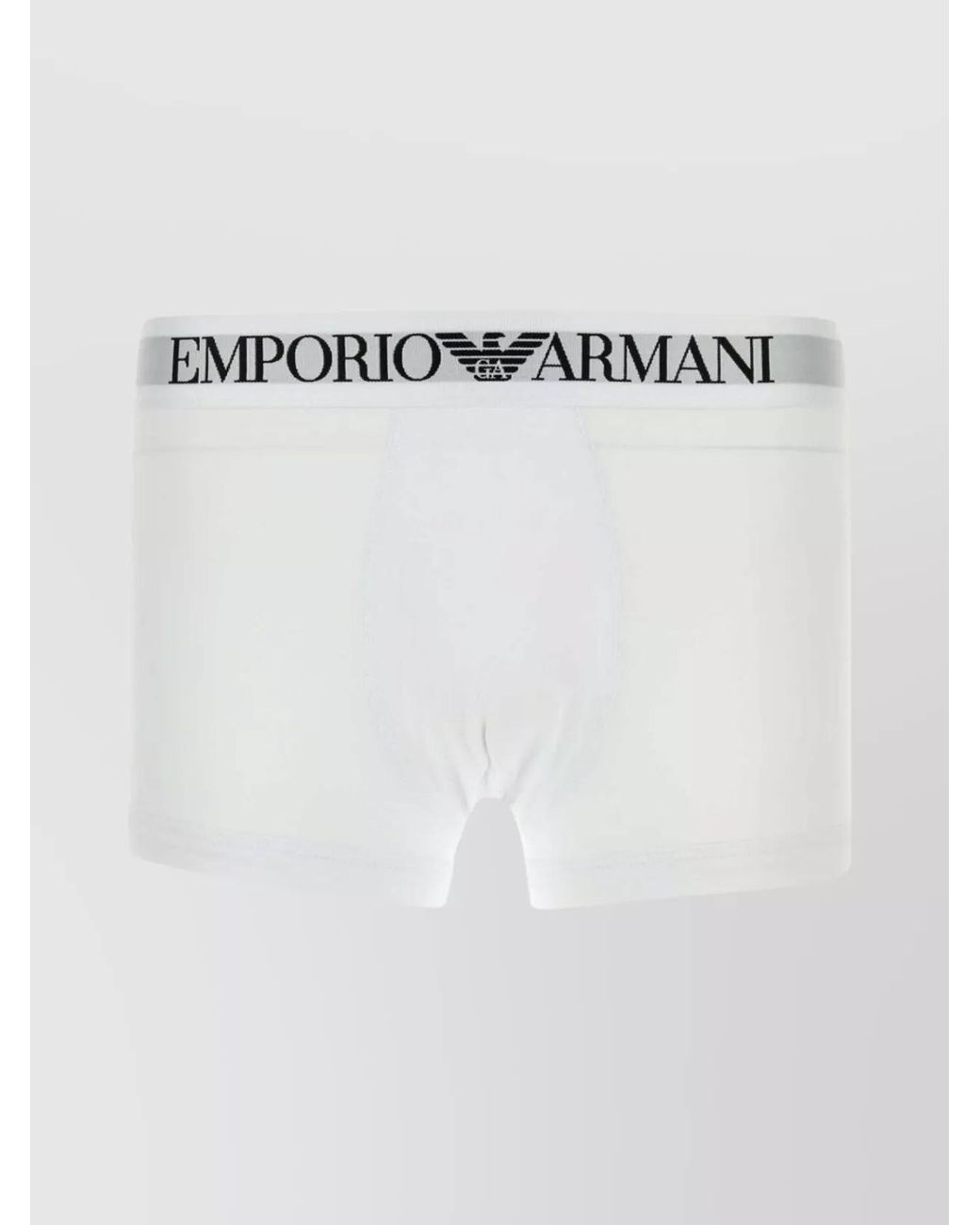Emporio Armani White Stretch Cotton Boxer Briefs for men