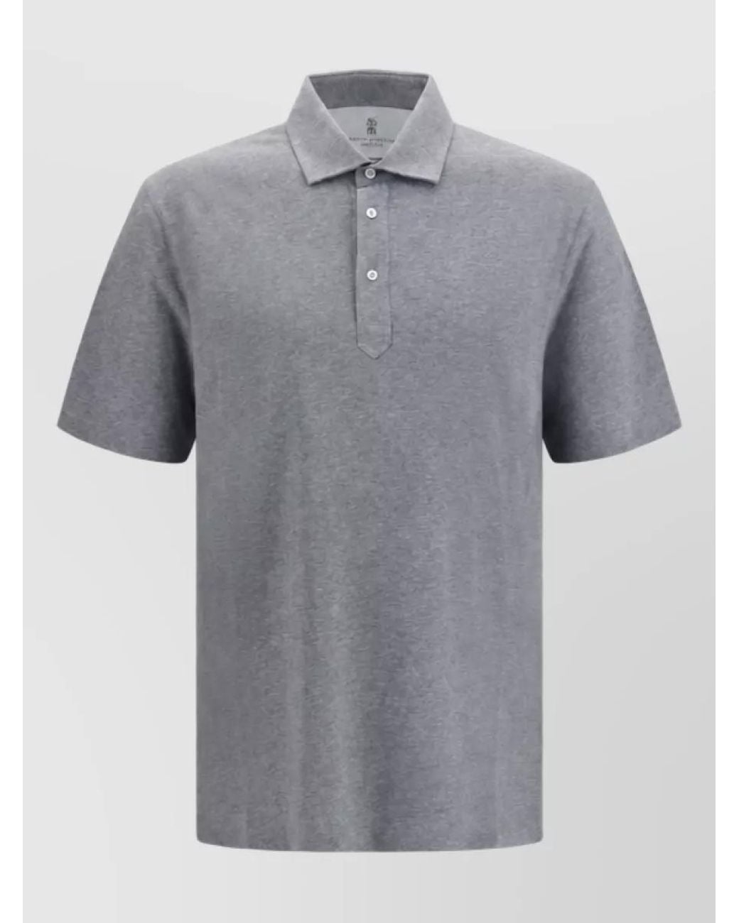 Brunello Cucinelli Gray Cotton Polo Shirt for men