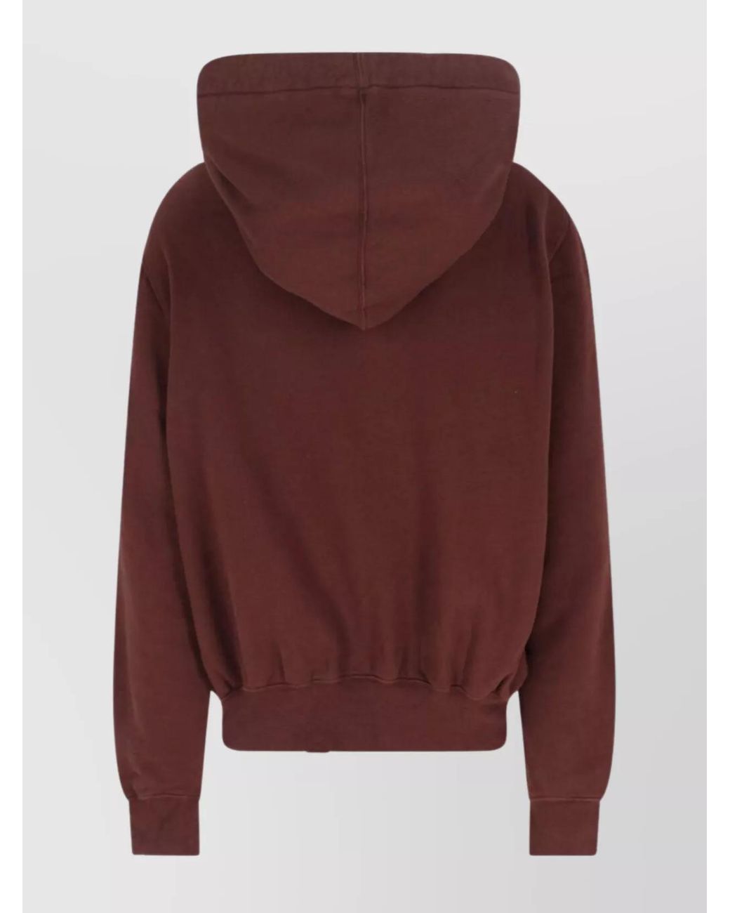 Rick Owens Red Asymmetric Hem Hoodie Kangaroo Pocket for men