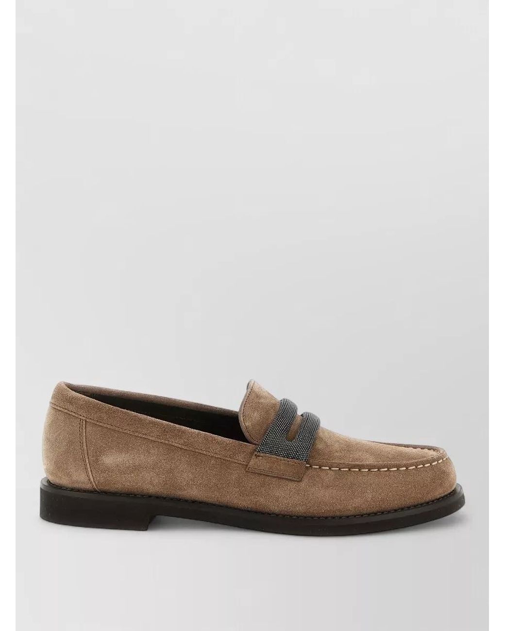 Brunello Cucinelli Brown Leather Loafers