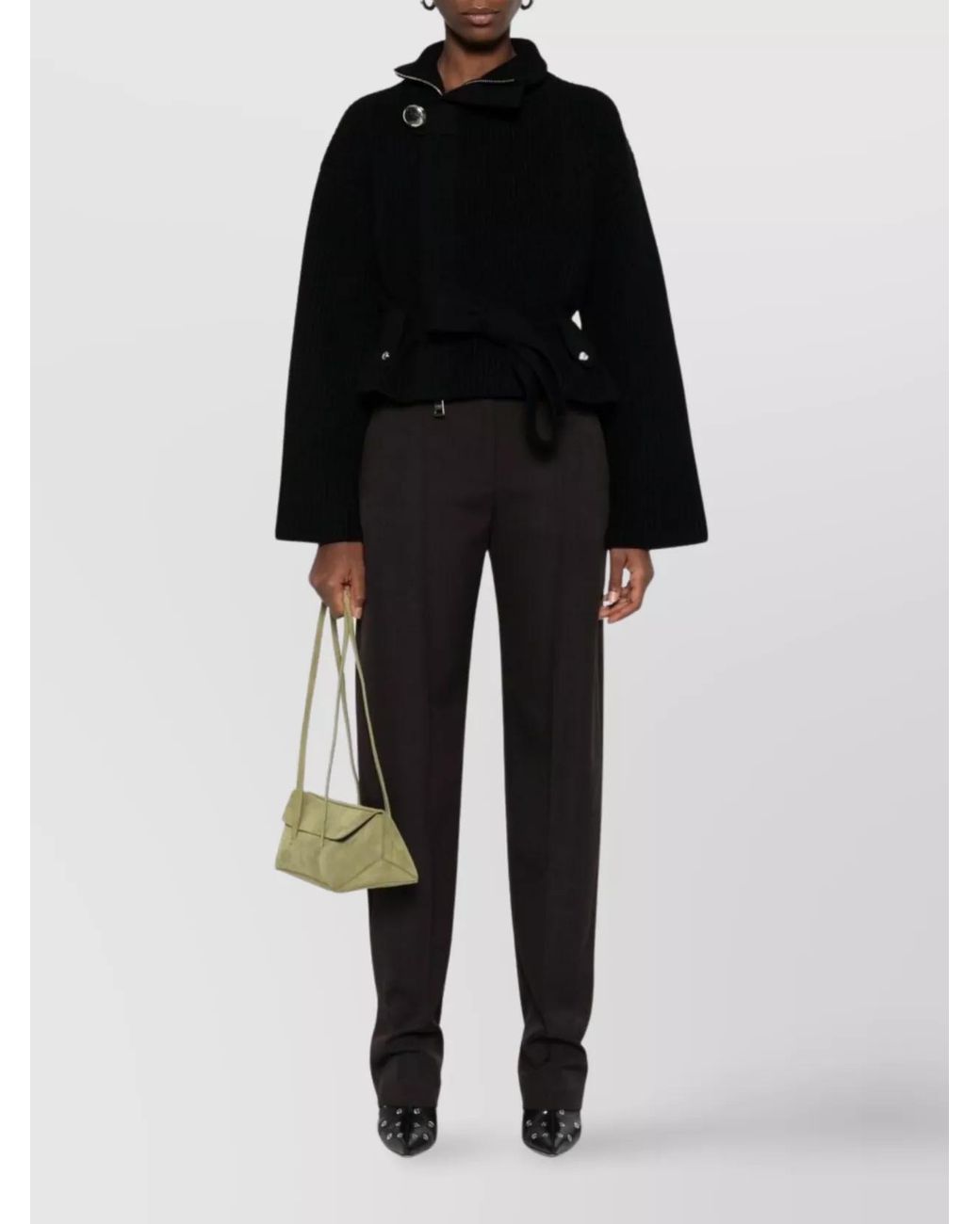 McQueen Black Wool Straight-Leg Tailored Trousers
