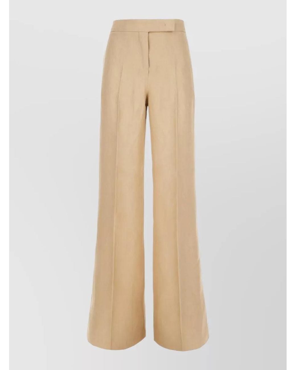 Max Mara Natural Linen Wide-Leg Trousers