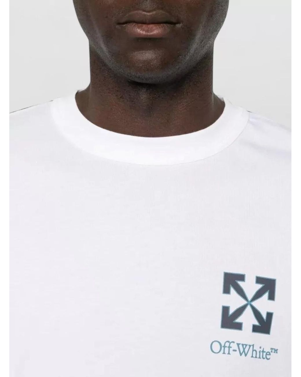 Off-White c/o Virgil Abloh White Cotton Logo Print Short-Sleeve T-Shirt for men