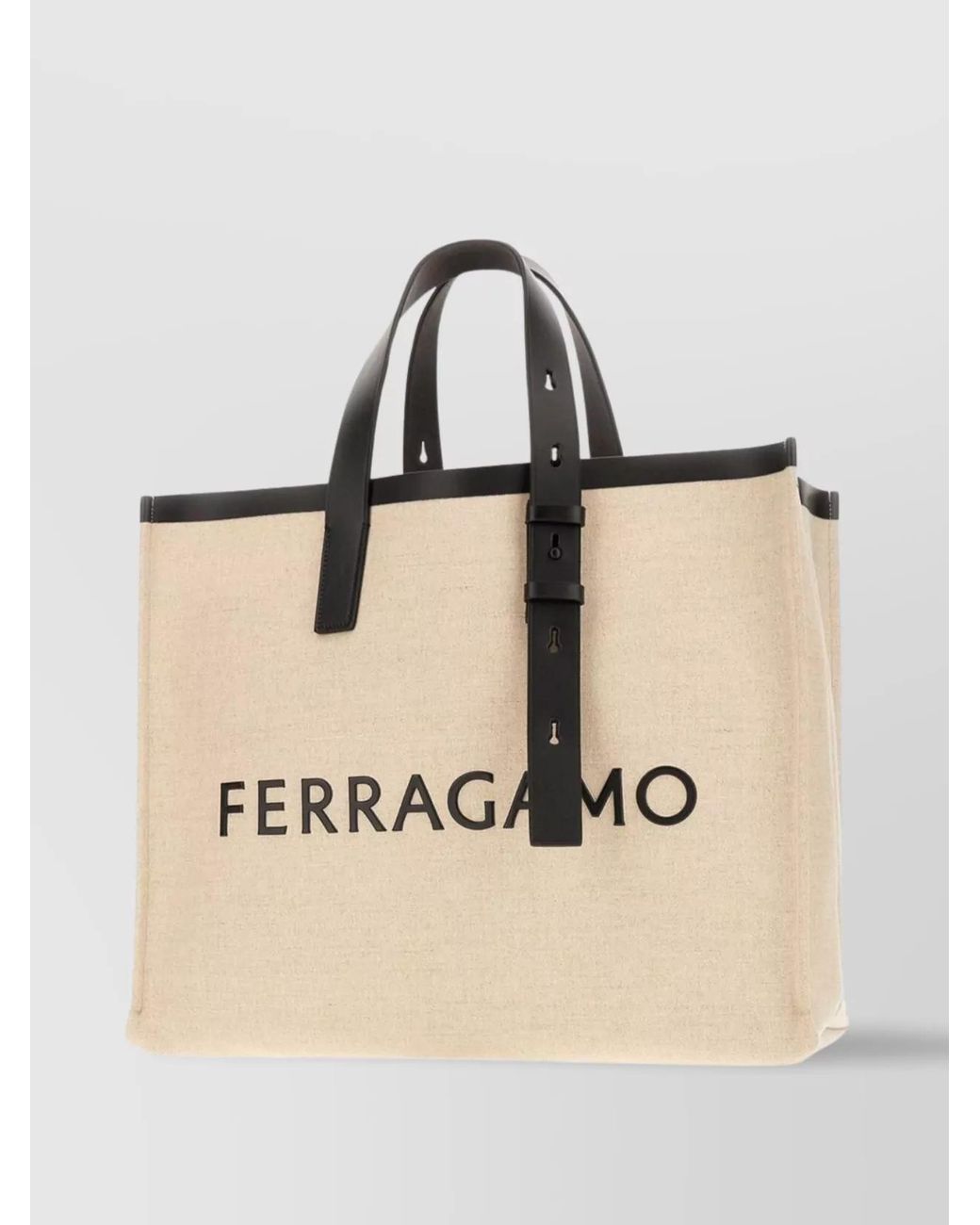 Ferragamo Natural Canvas Tote Bag for men