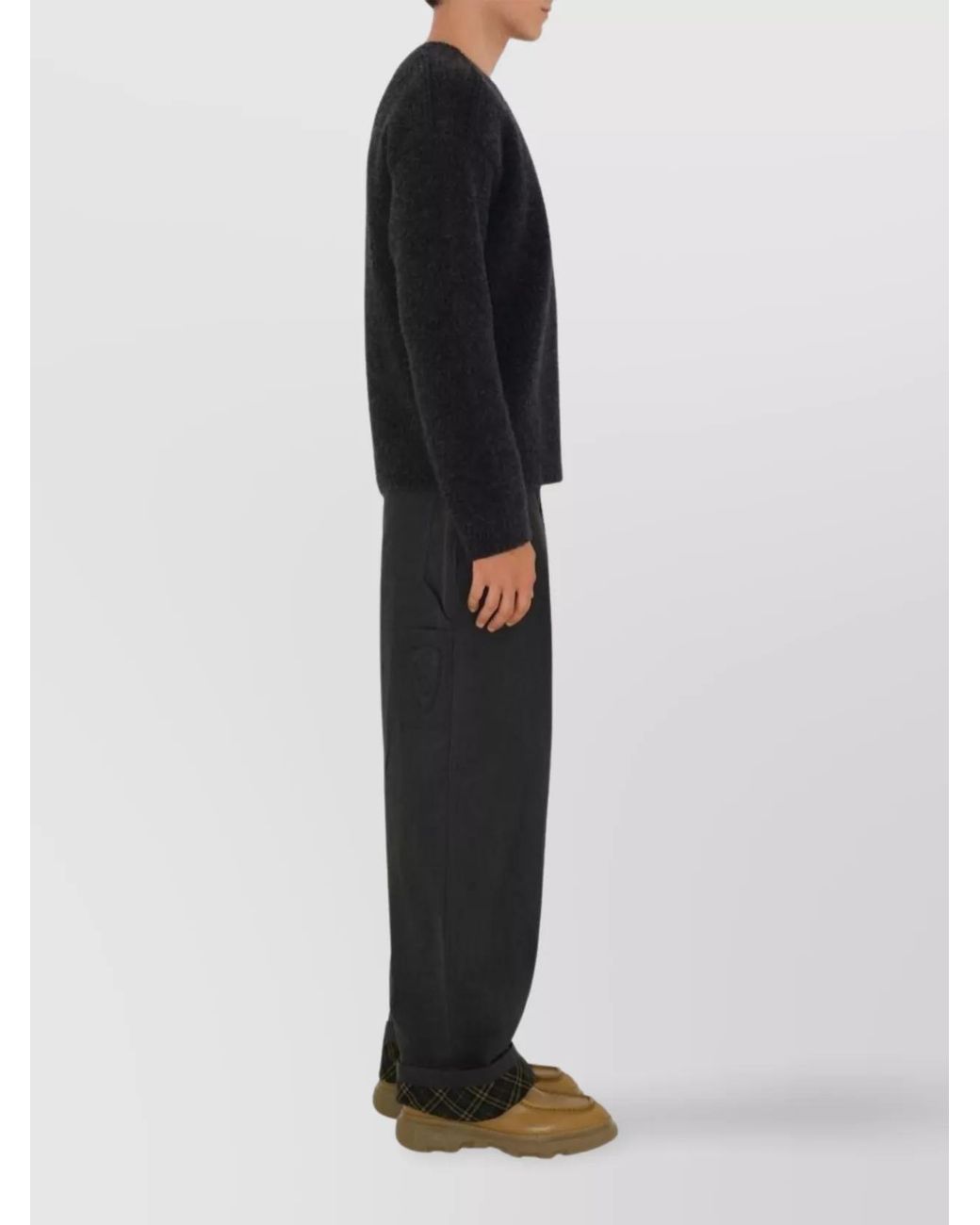 Burberry Black Cotton Oversized Straight-Leg Carpenter Trousers for men