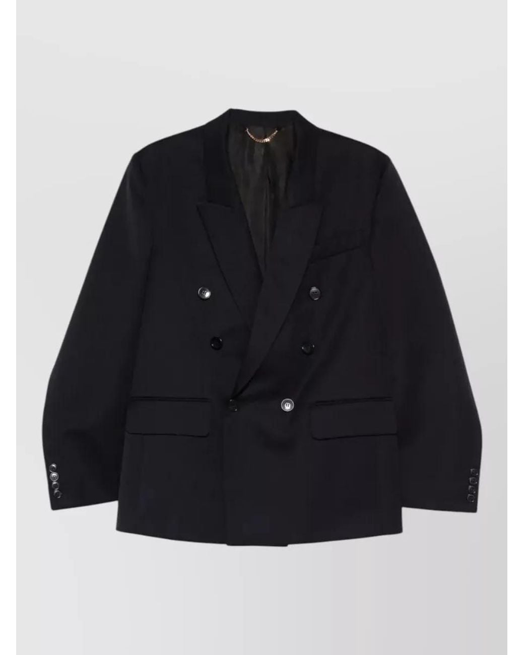 Victoria Beckham Blue Wool Double-Breasted Tailored Blazer