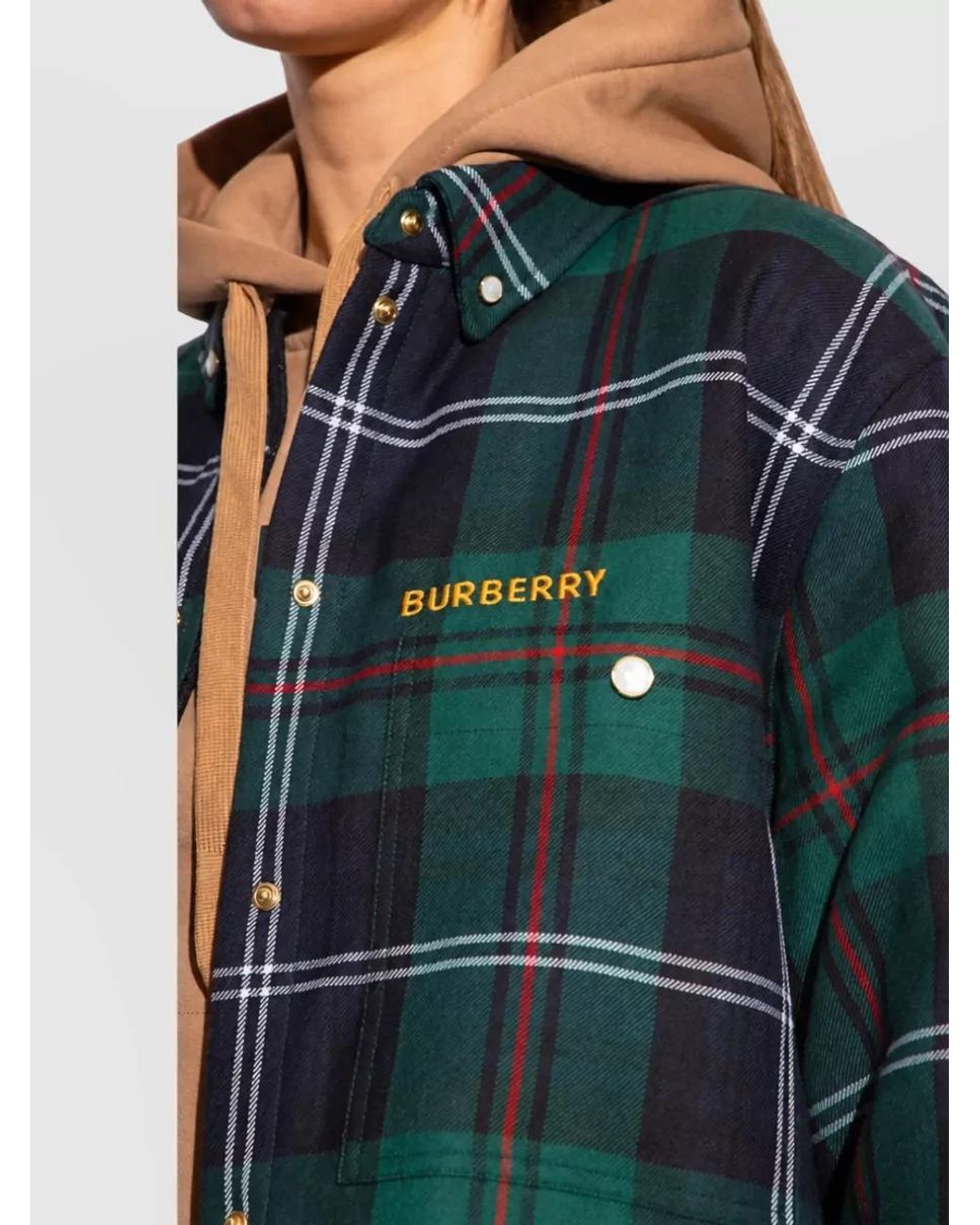Burberry Green Wool Fitted Jacket