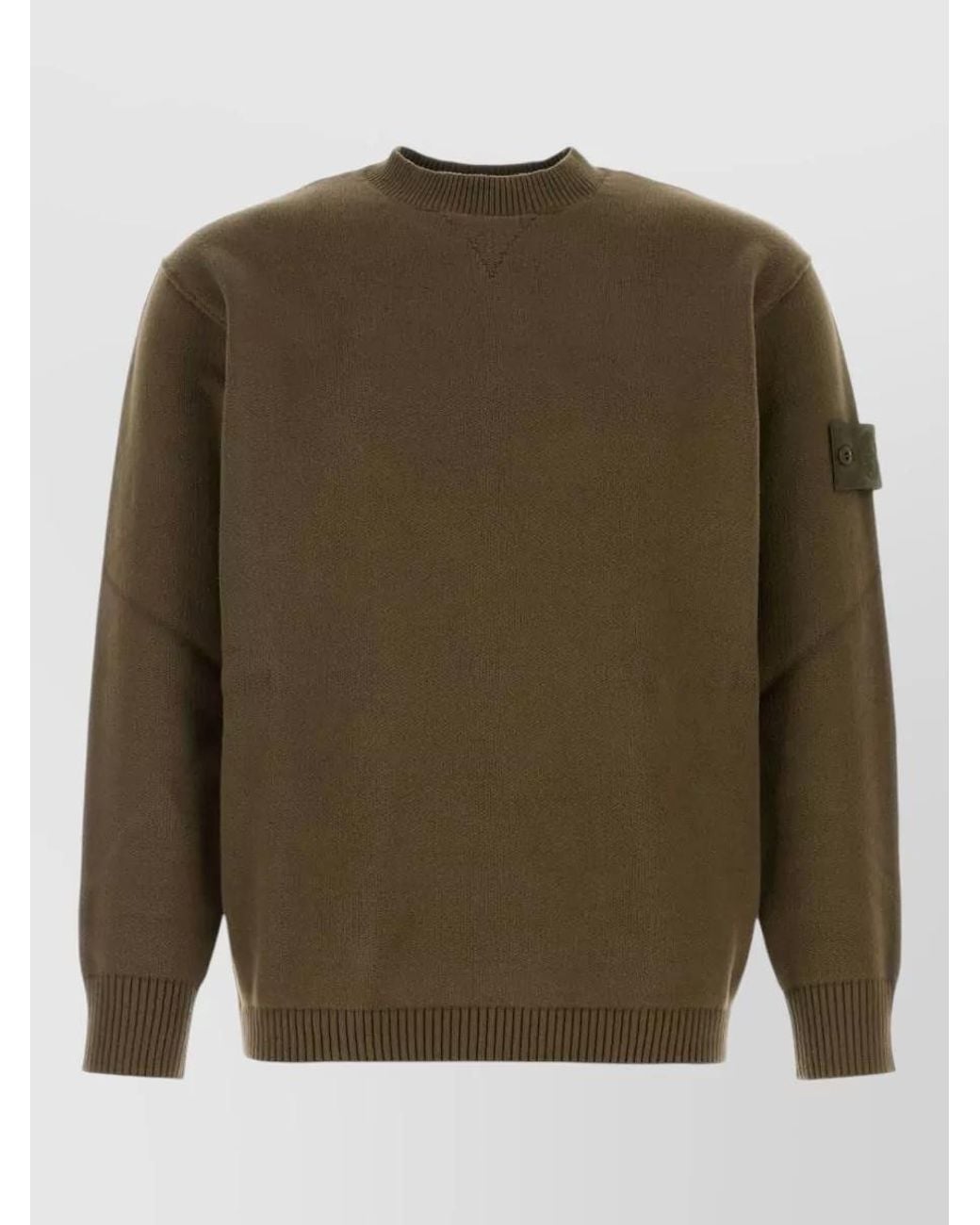 Stone Island Green Stretch Cotton Sweater for men