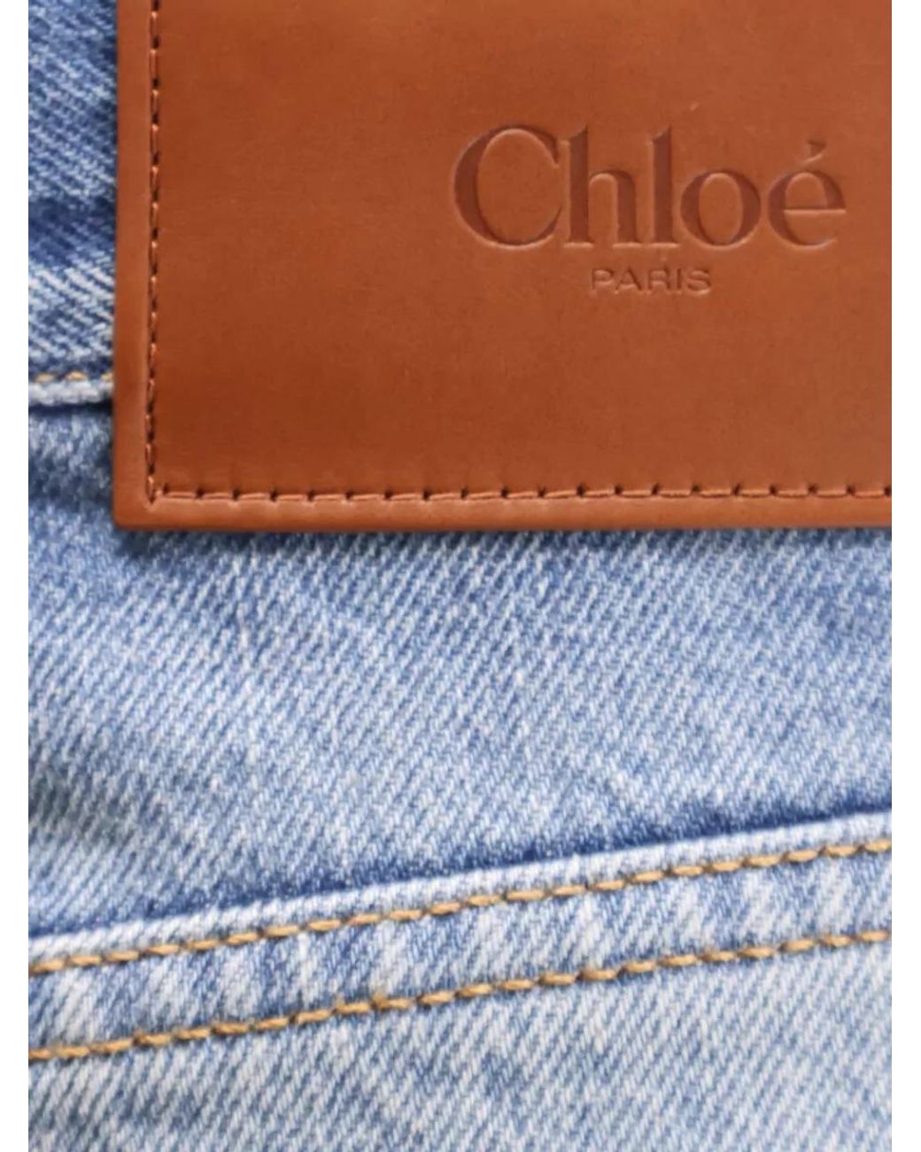 Chloé Blue Denim High-Rise Cropped Wide-Leg Jeans