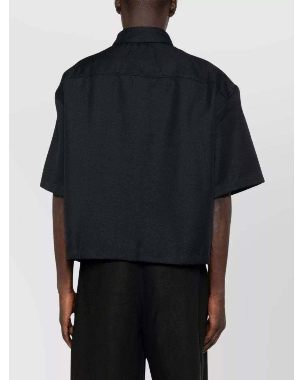Rhude Black Wool Short-Sleeve Logo-Print Shirt for men