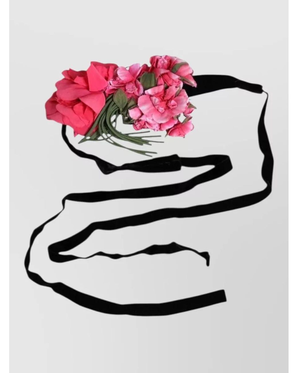 Dolce & Gabbana Pink Floral Appliqué Tie Belt