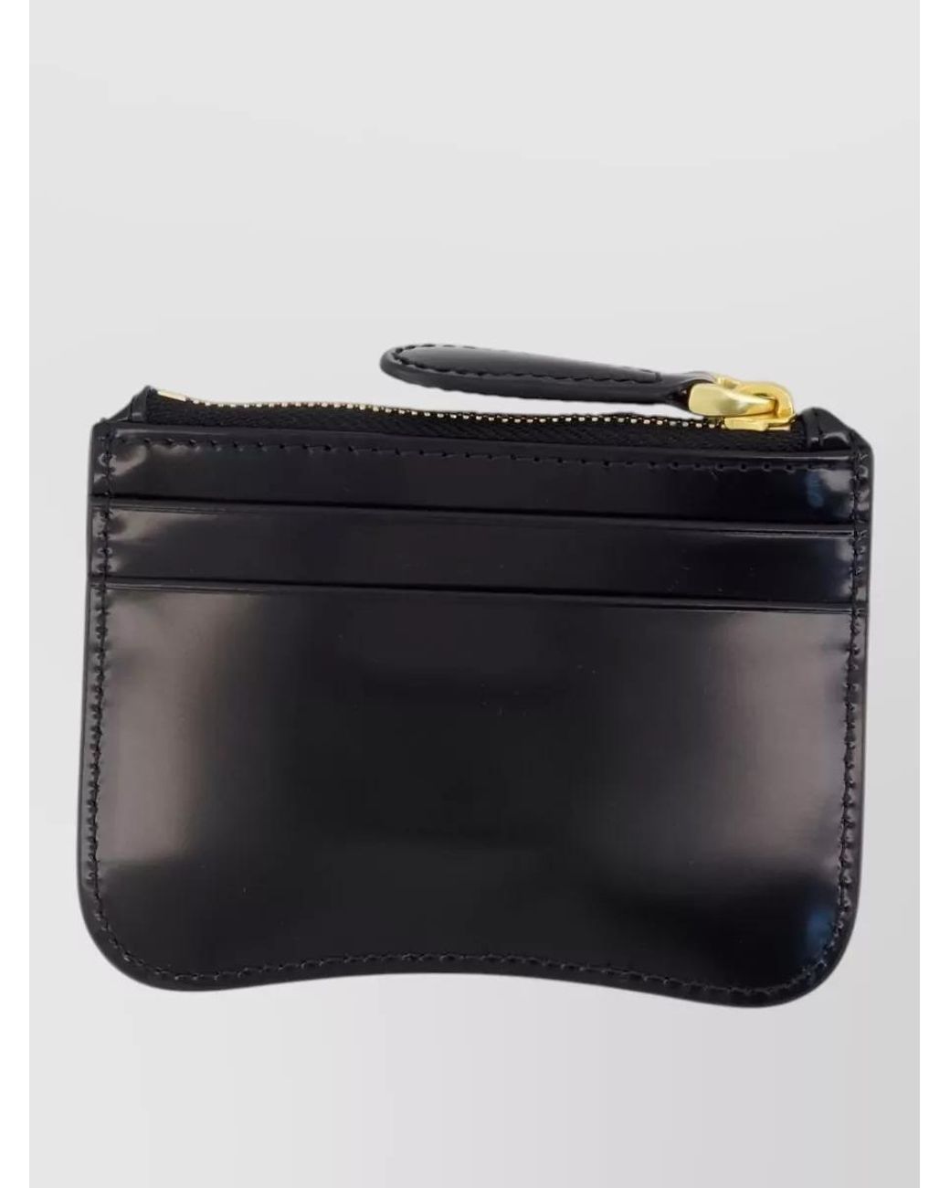 AMI Black Leather Zip Cardholder
