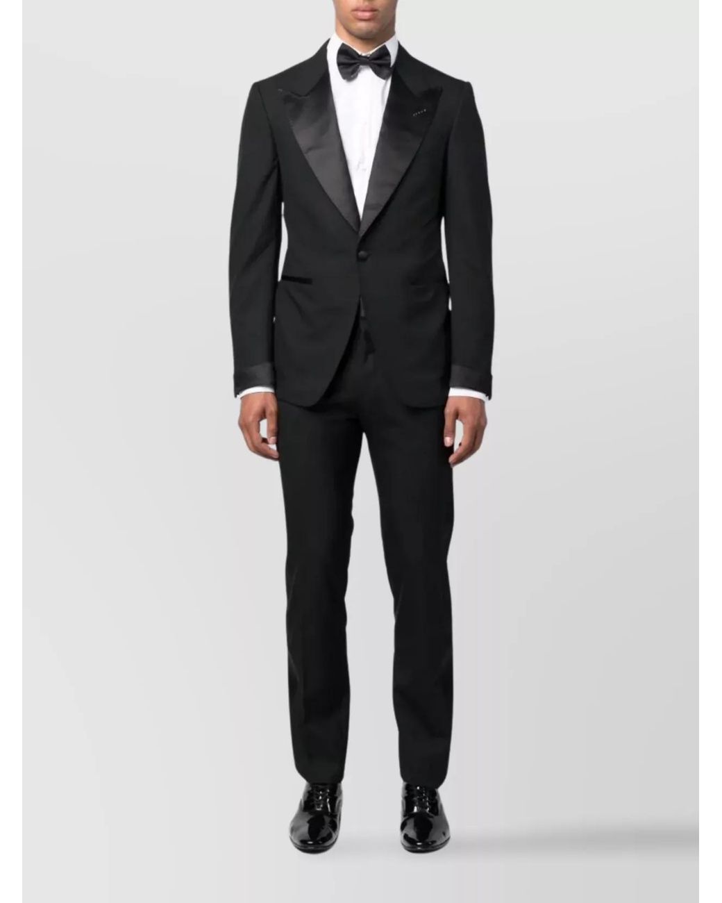 Tom Ford Black Tailored Evening Suit Featuring Satin Lapels for men