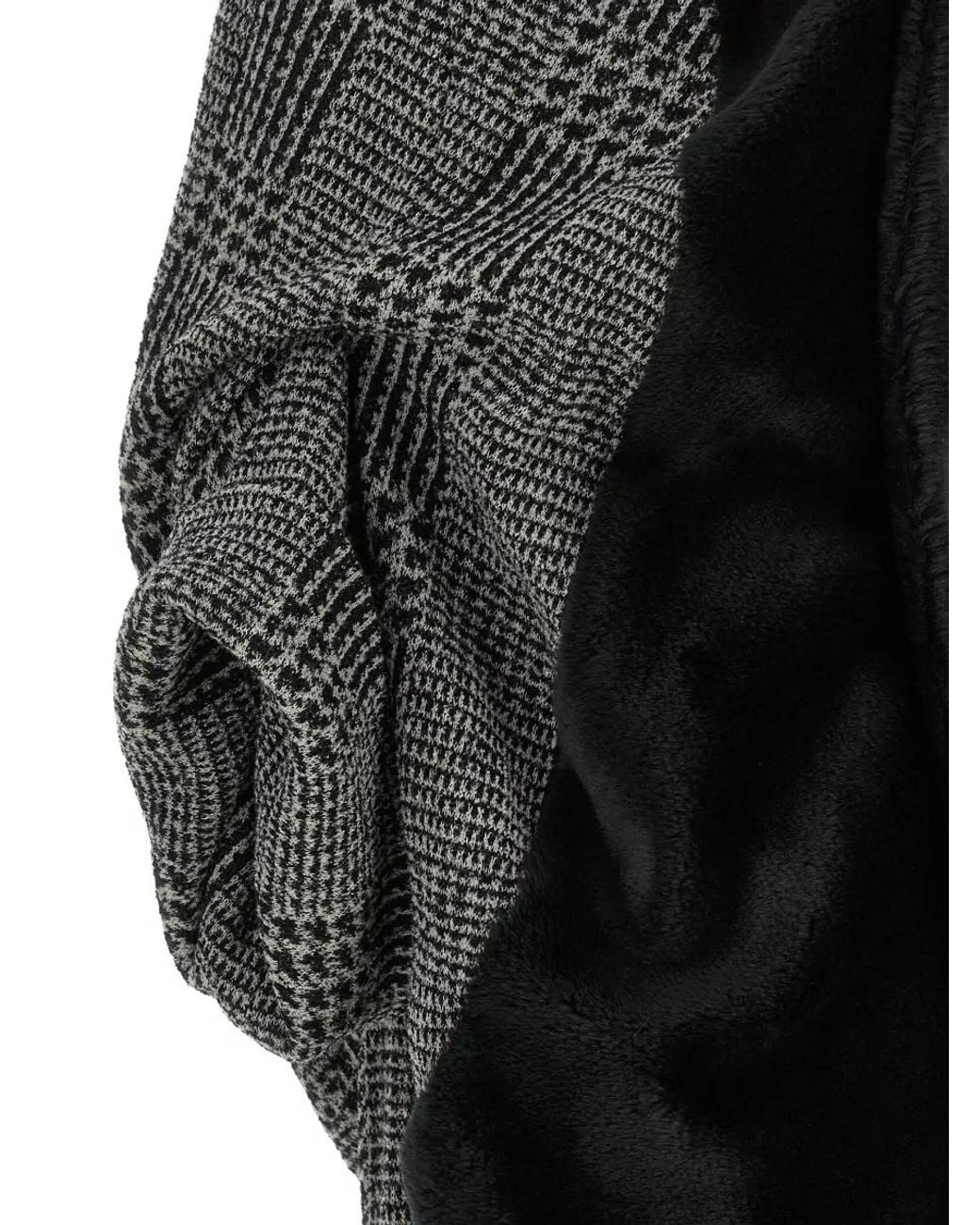 Junya Watanabe Black Oversized Draped Prince Of Wales Jacket