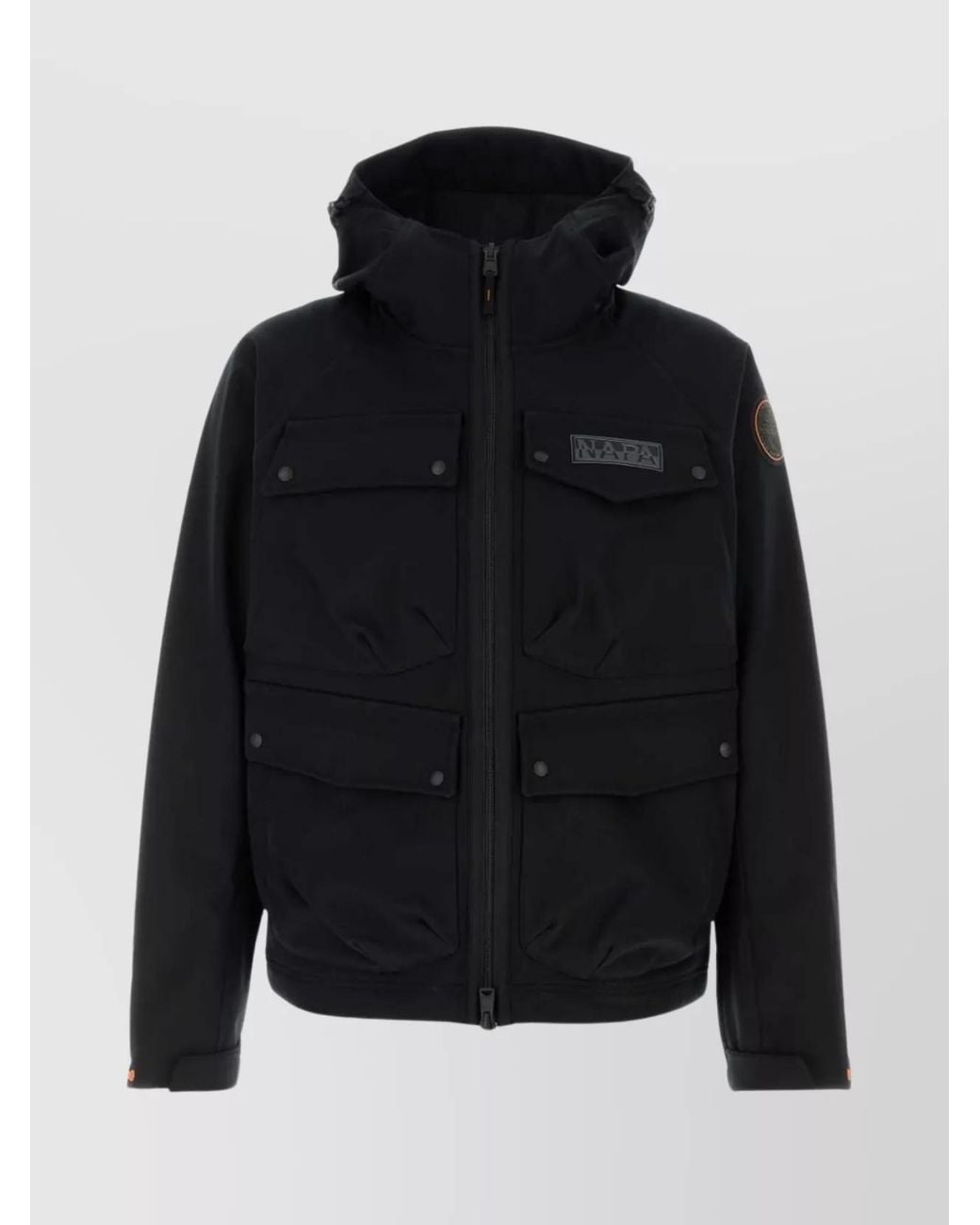 Napapijri Blue Polyester Hooded Jacket for men