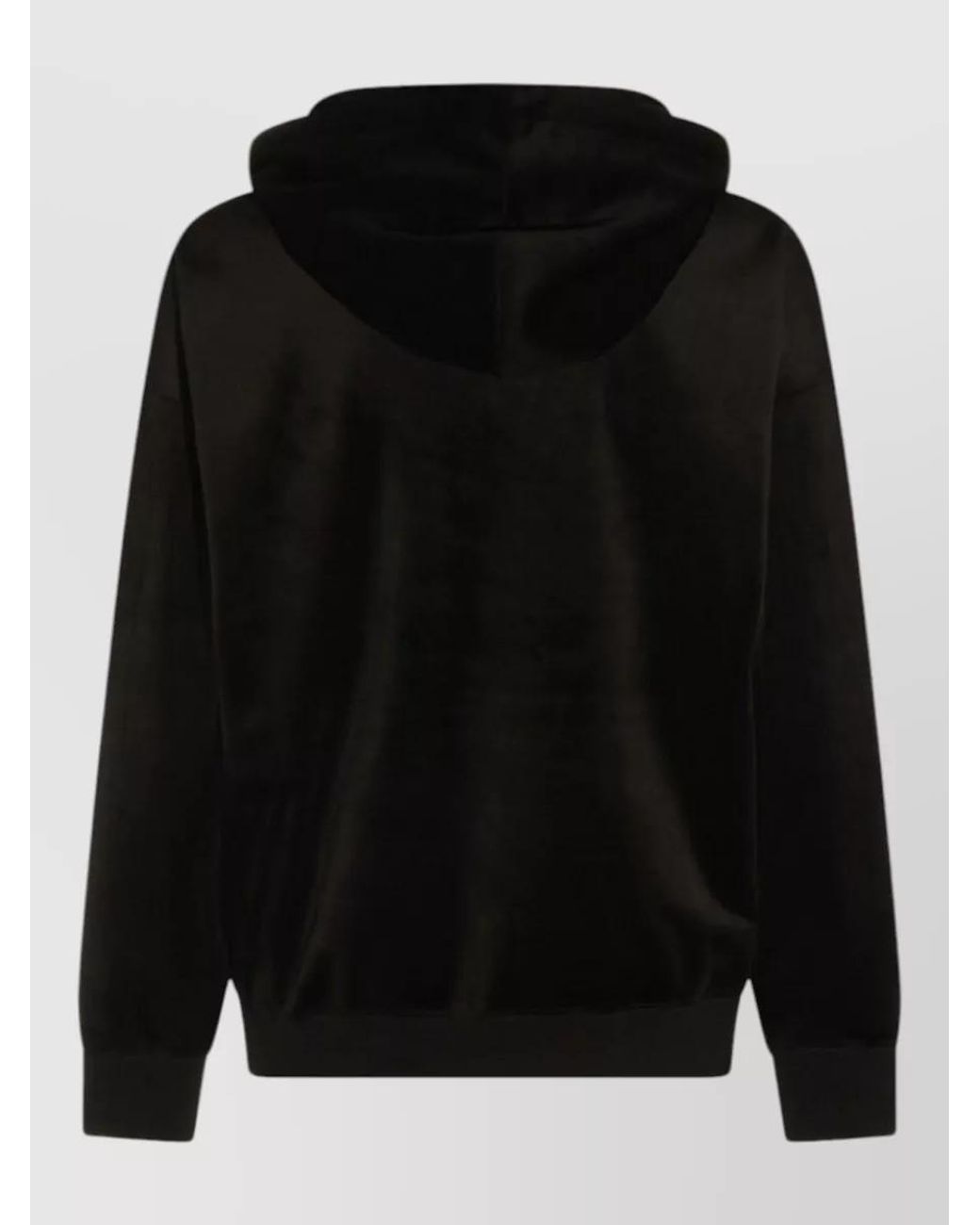 Y-3 Black Logo-Print Velvet Hoodie