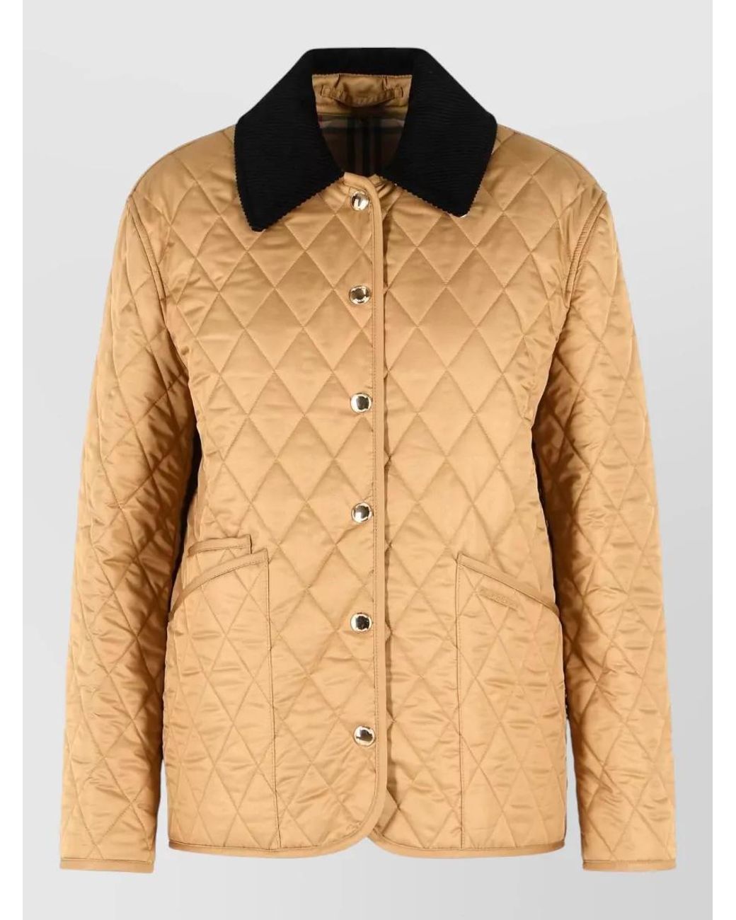 Burberry Natural Quilted Single Breasted Jacket