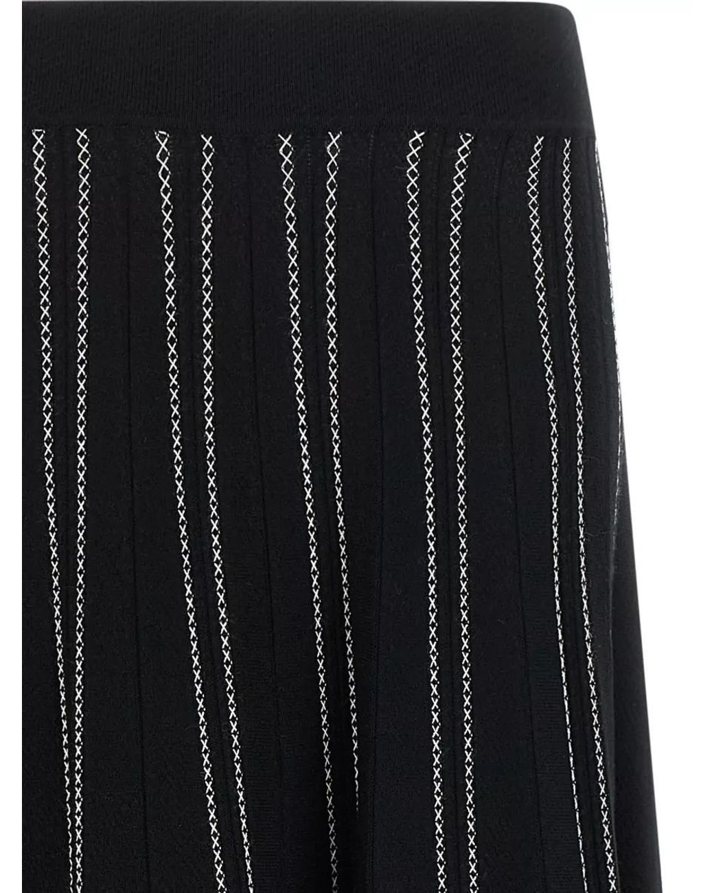 Elisabetta Franchi Black Pleated Knit Skirt