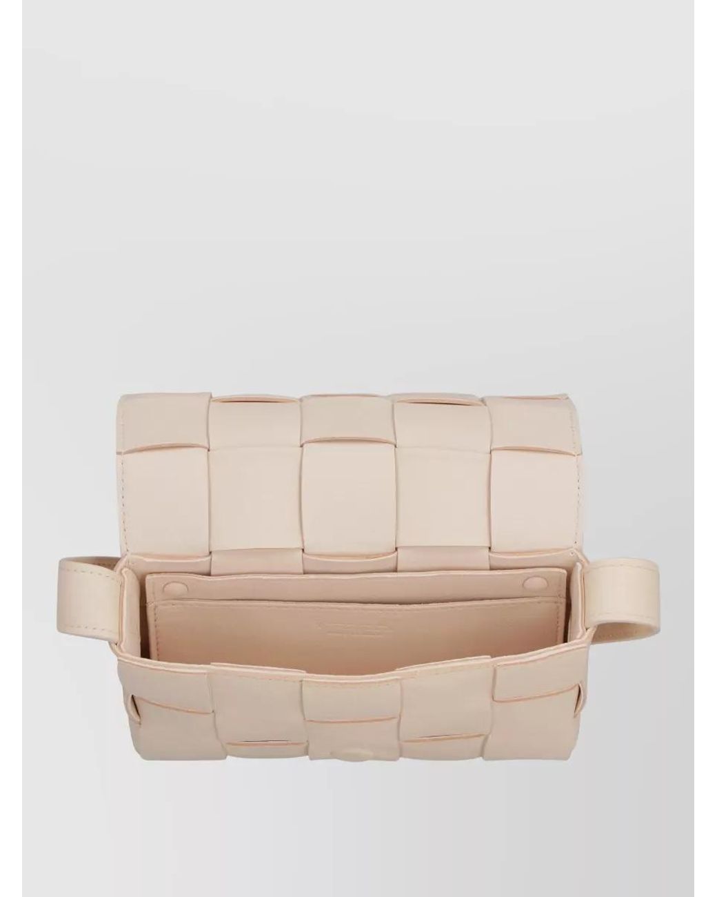 Bottega Veneta White Cassette Small Leather Cross-Body Bag
