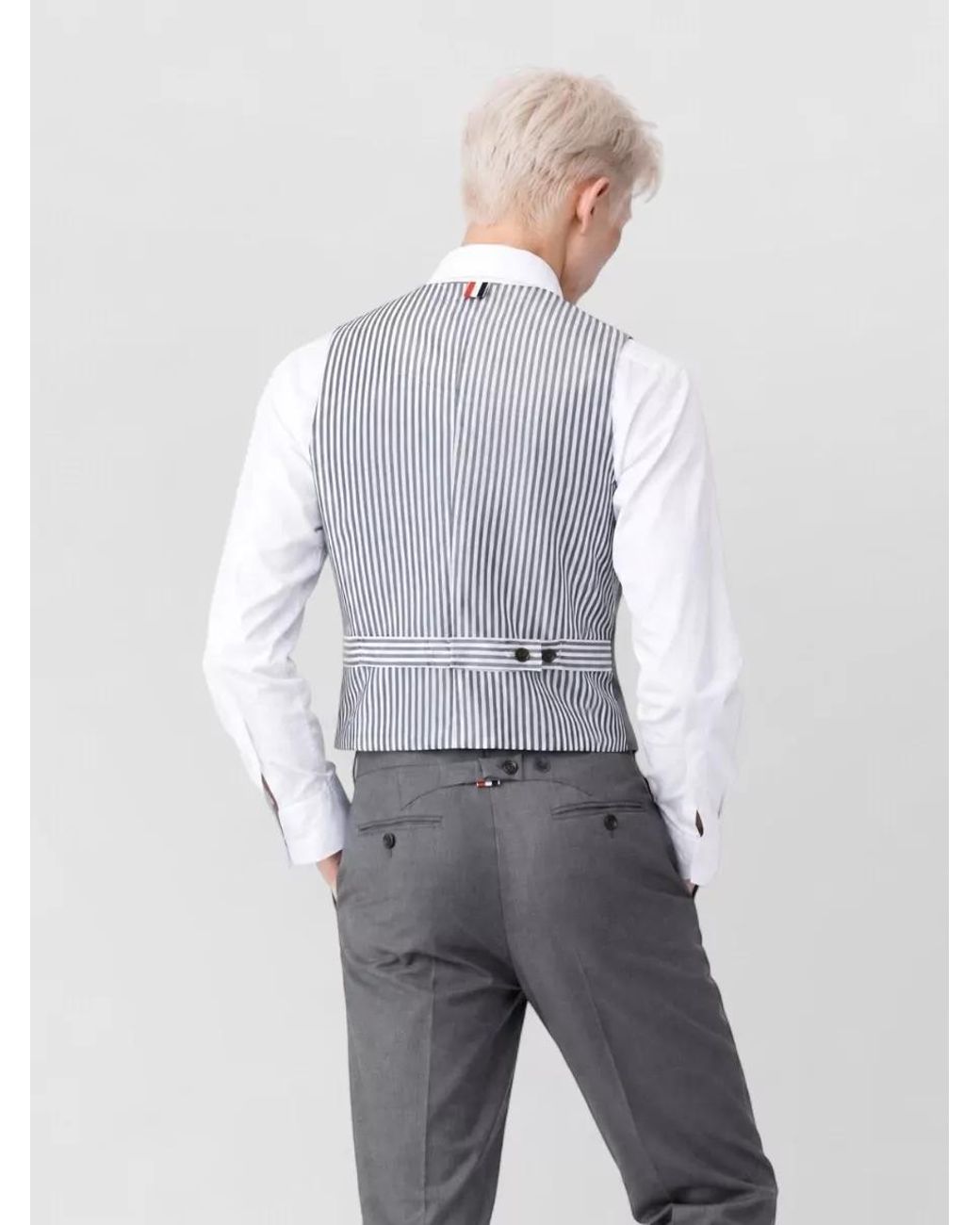 Thom Browne Gray Wool Suit Vest for men