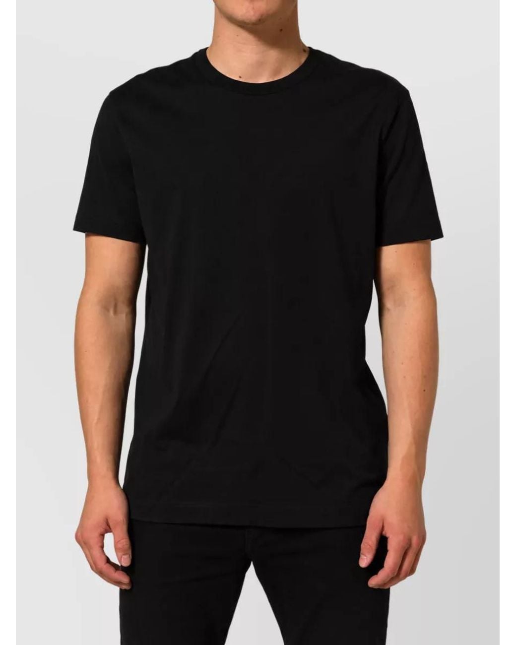 Dolce & Gabbana Black Cotton Crew Neck Short Sleeve T-Shirt for men