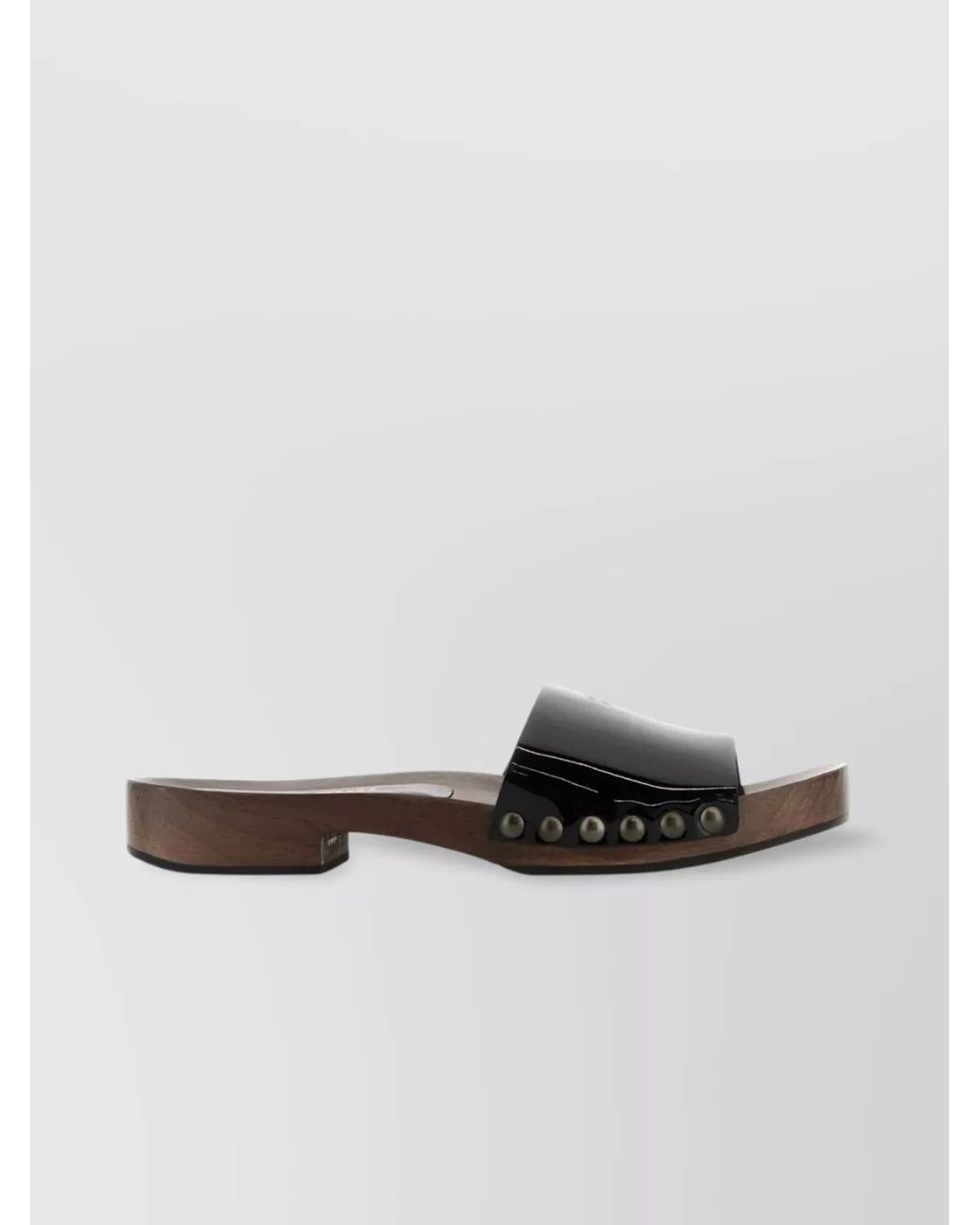 Miu Miu Brown Patent Leather Clogs