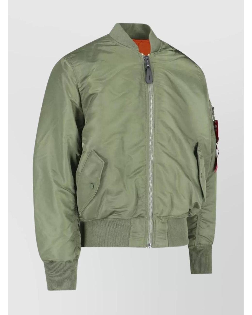 Alpha Industries Orange Nylon Reversible Bomber Jacket for men